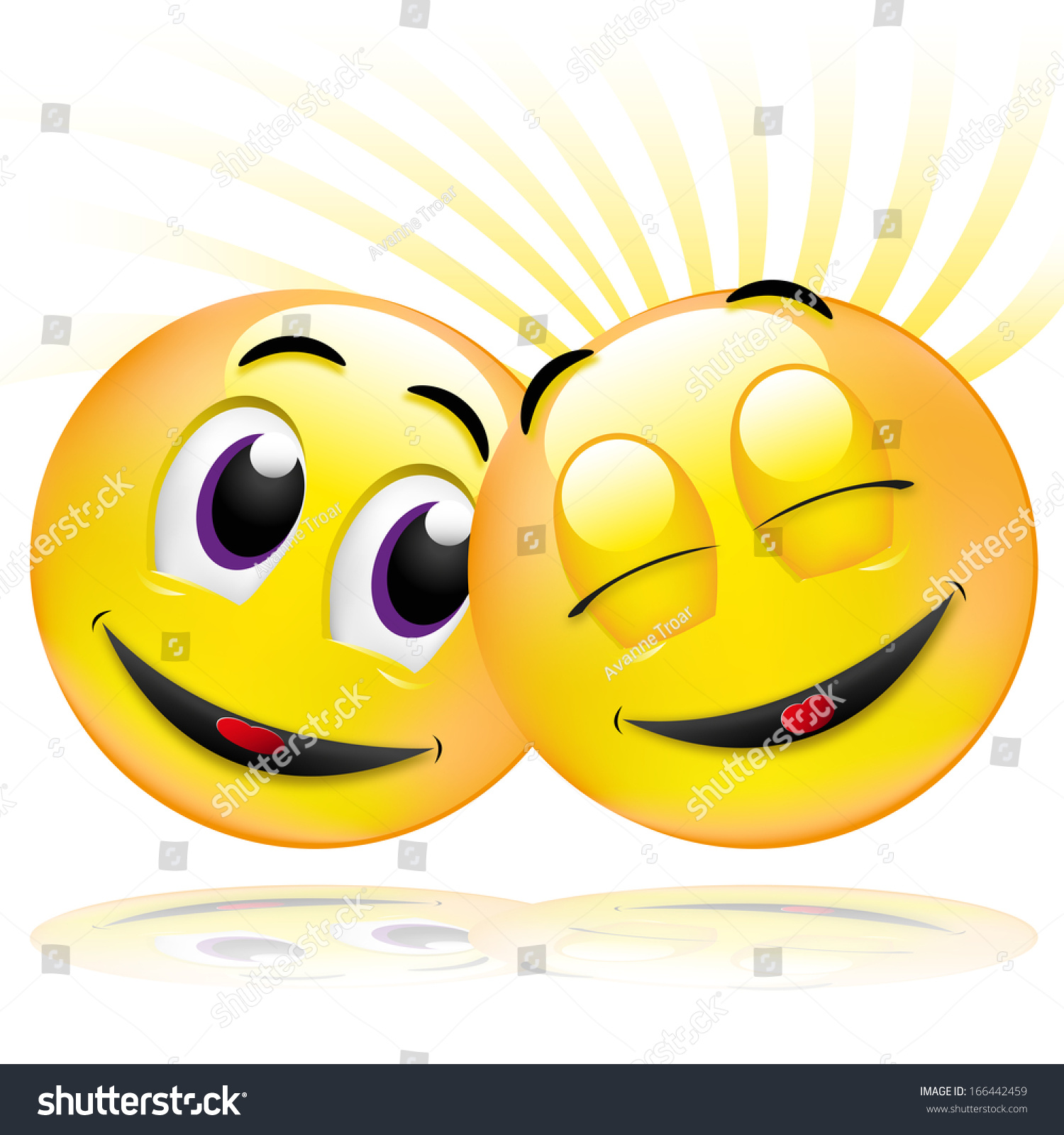 Two Smiley Friends Stock Illustration 166442459 - Shutterstock