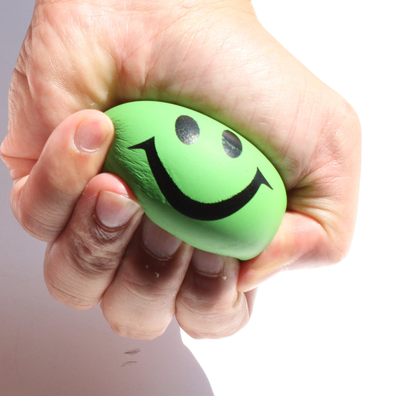 Amazon.com : 4 Happy Smiley Face Squeeze Ball (Red Yellow Green ...