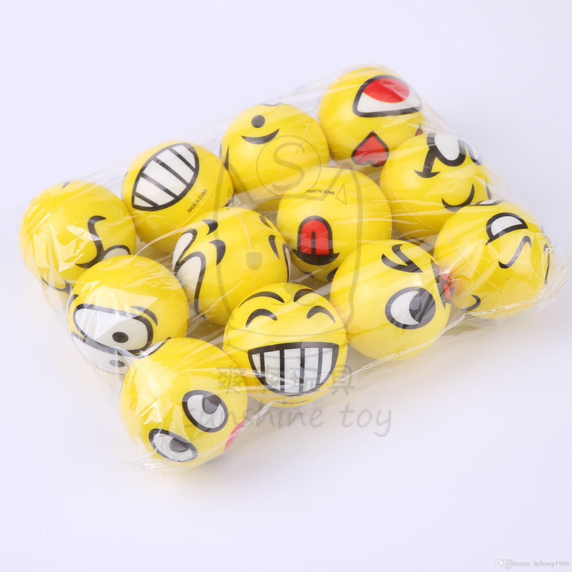 Yellow Vent Ball Expression Smiling Face Sponge Foaming Pressure ...