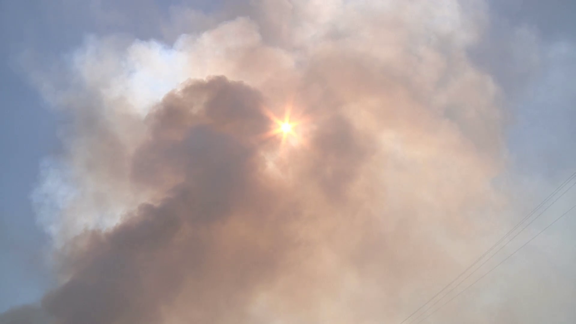 Sun Through Smoke Clouds in Sky Stock Video Footage - Videoblocks