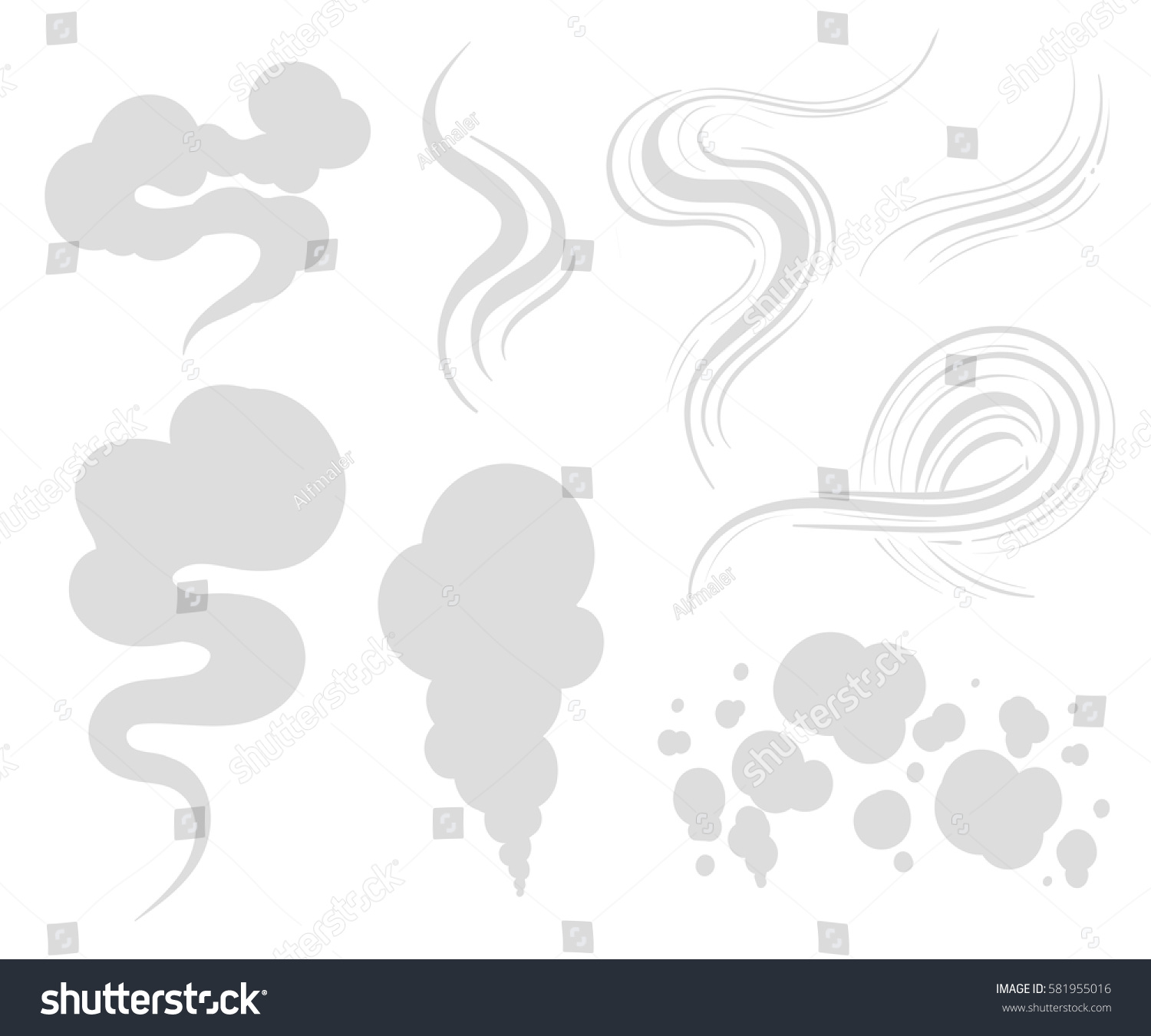 Smoke Vector Collection Illustration Set Isolated Stock Vector ...