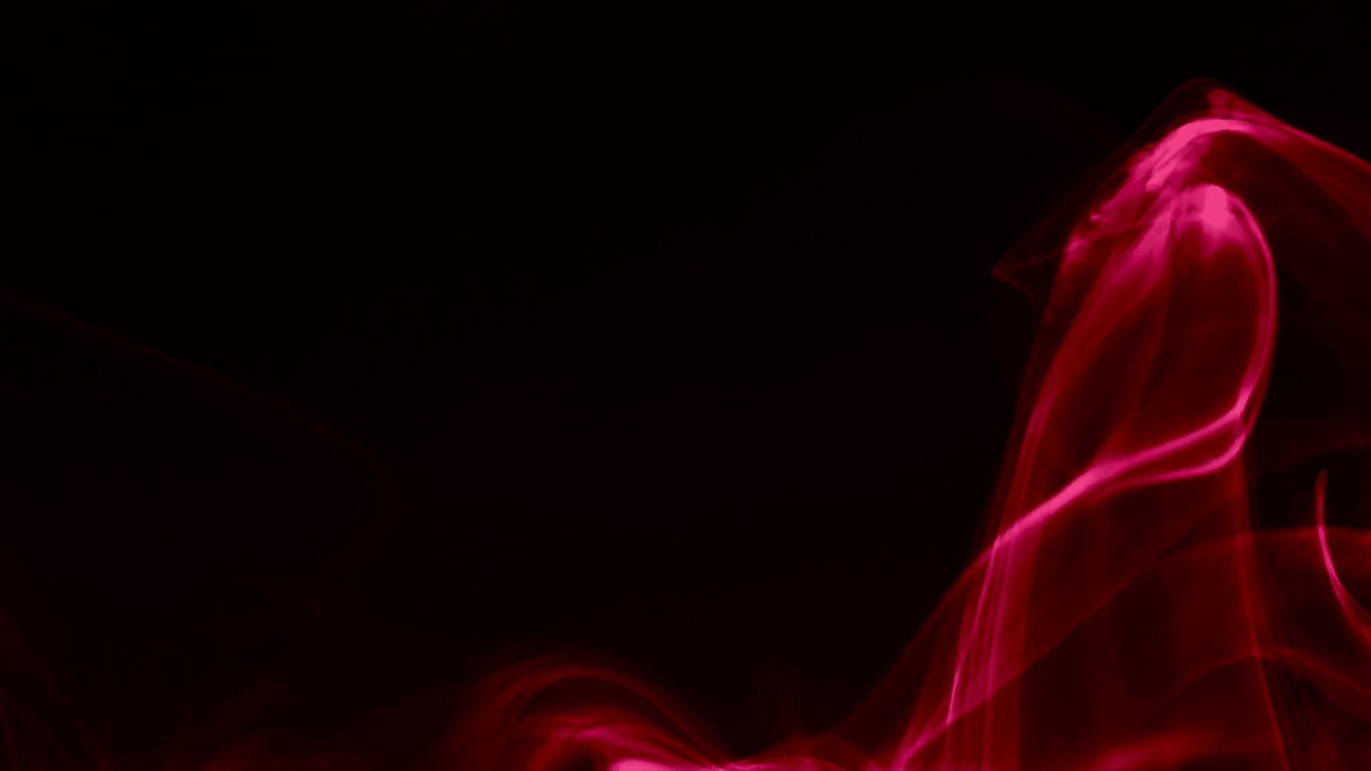 Colored curl, wave of smoke on black background - Pink red, ruby ...