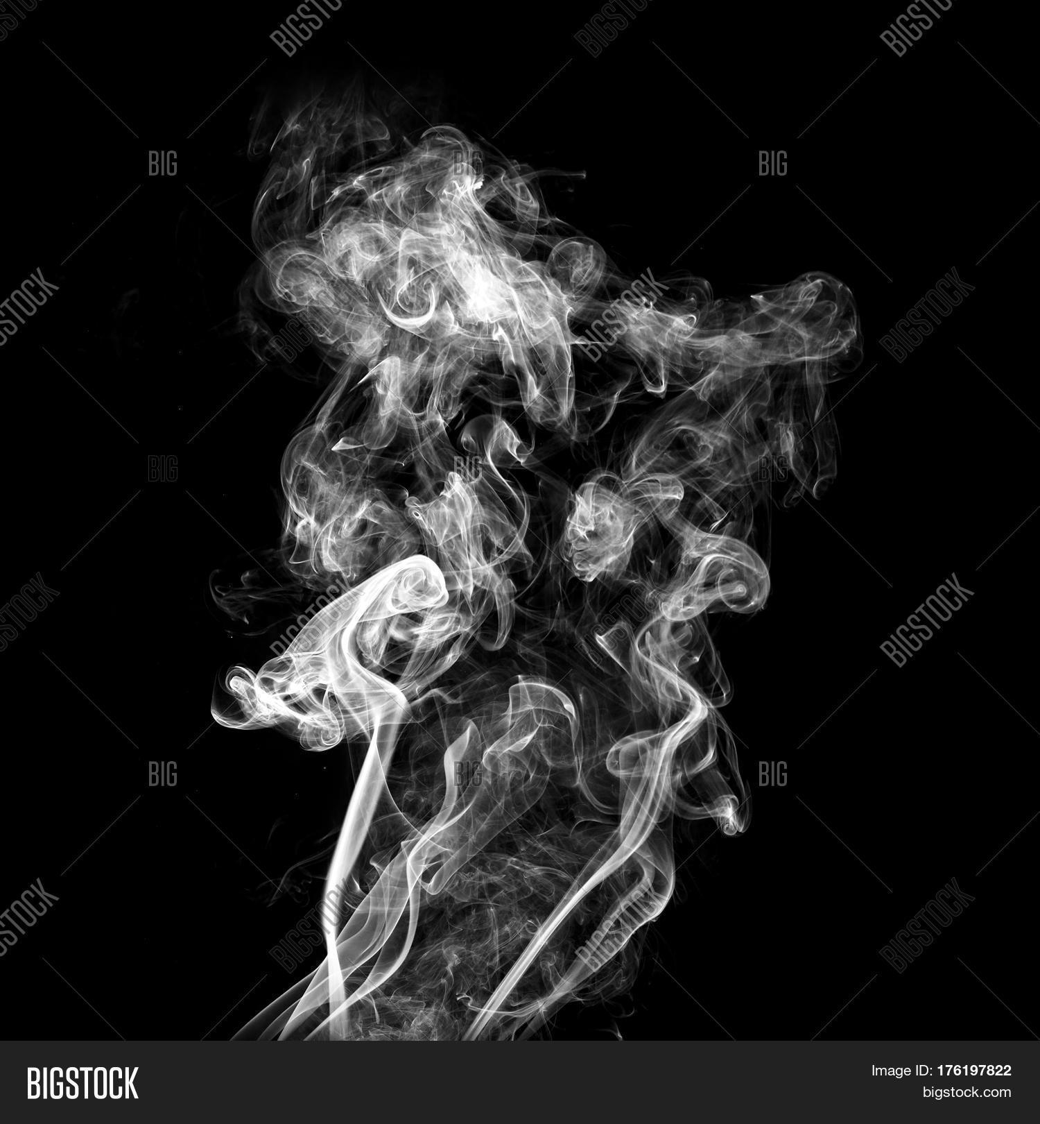 Smoke Swirls On Black Background, Image & Photo | Bigstock