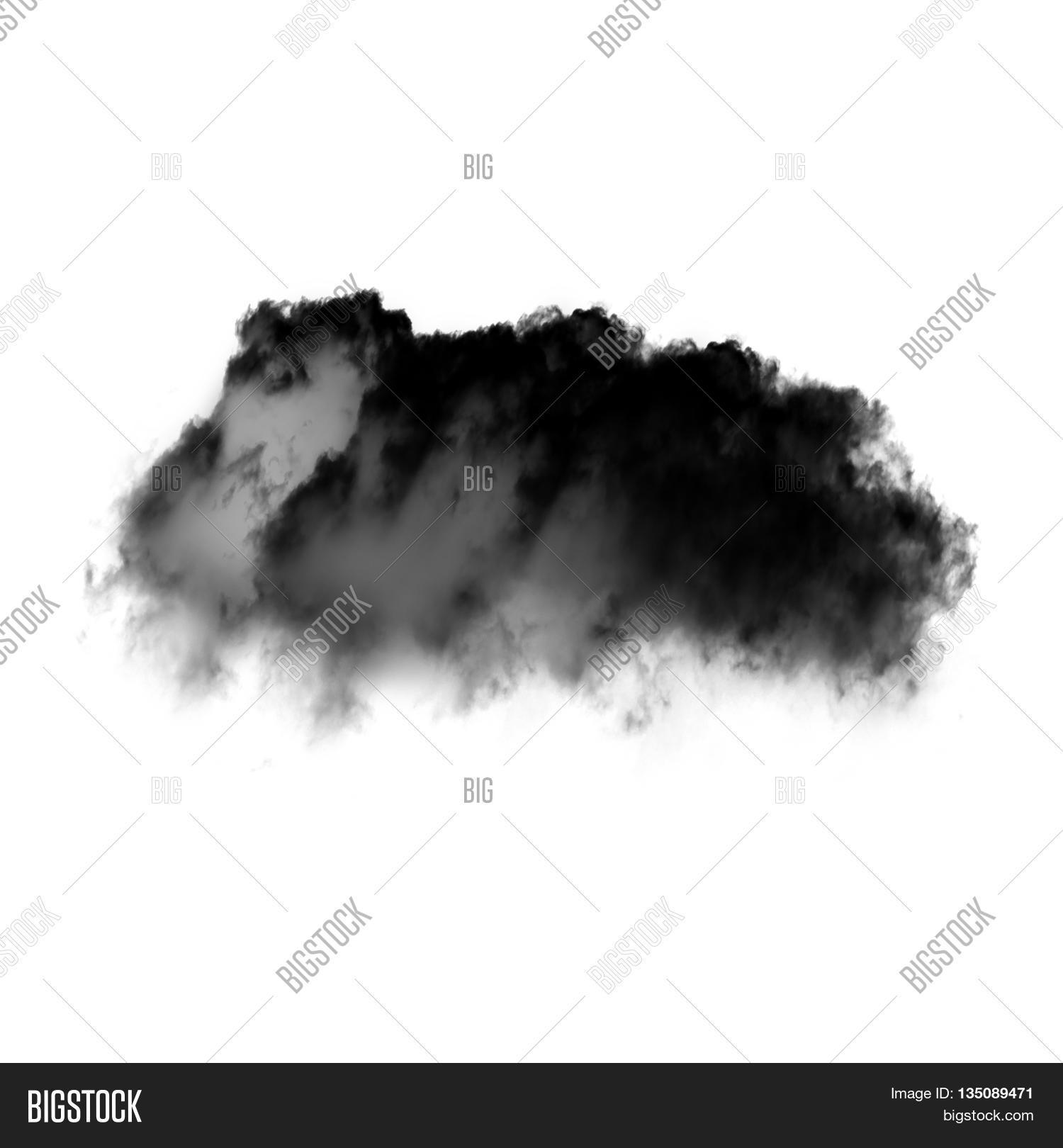 Single Black Cloud Smoke Isolated Image & Photo | Bigstock