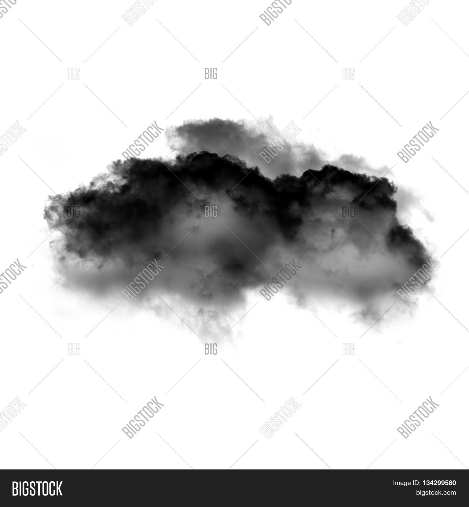Single Black Cloud Smoke Isolated Image & Photo | Bigstock