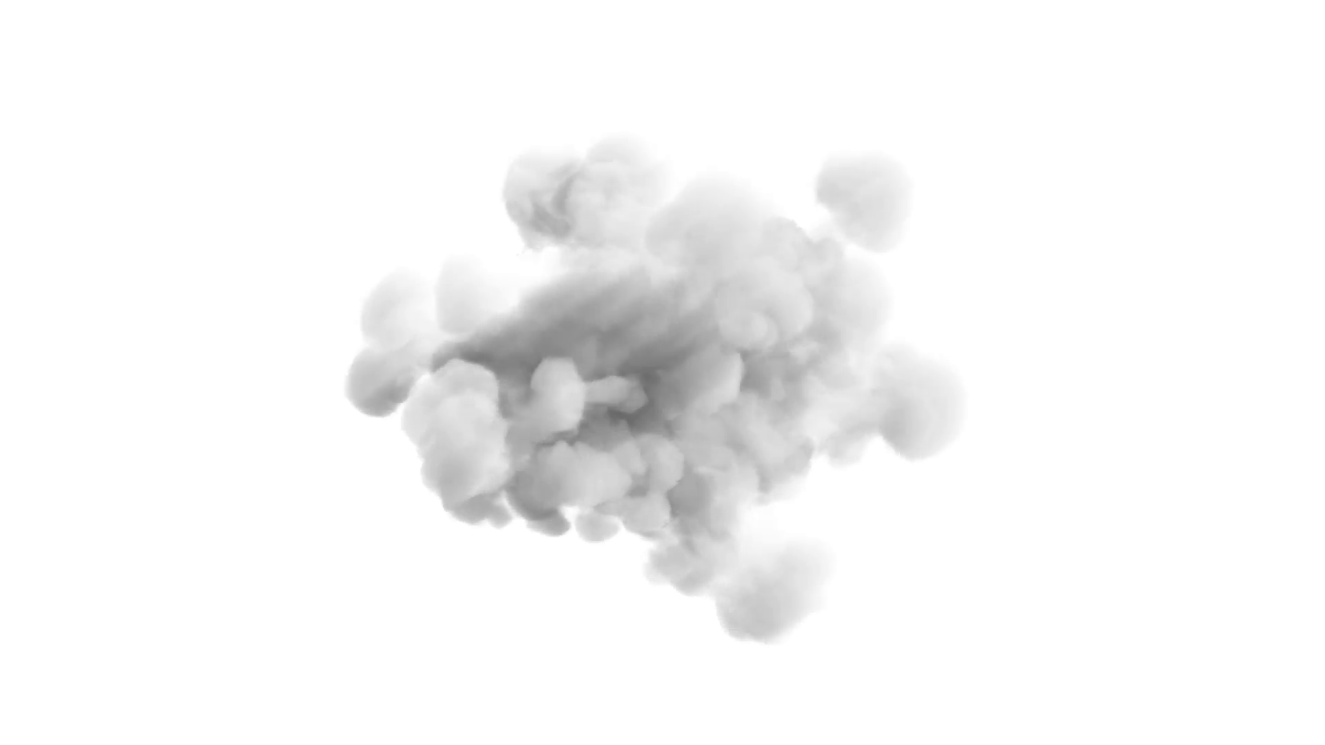Light gray smoke explosion on white (slow motion, with alpha matte ...