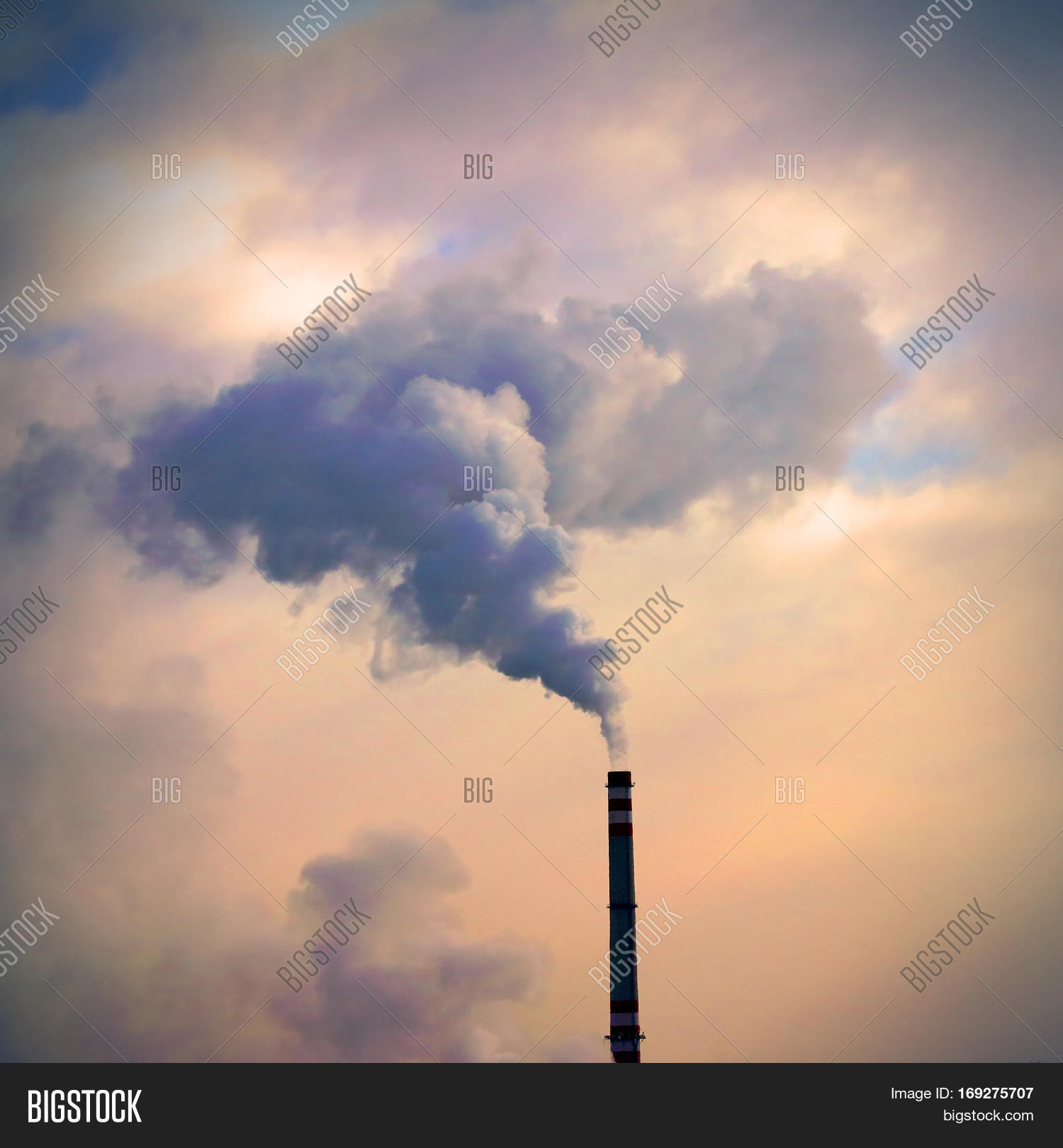 Smoking Stack Lignite Power Plant. Image & Photo | Bigstock
