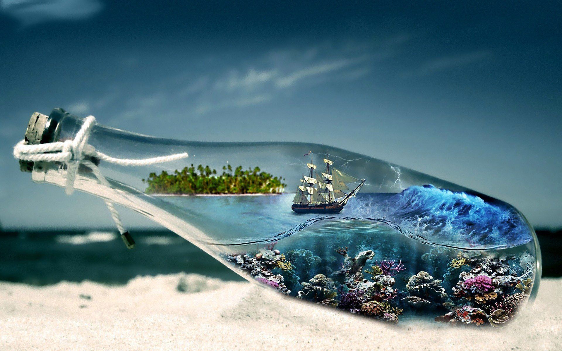 Barco en botella de cristal - Portadas para Facebook | Portadas para ...