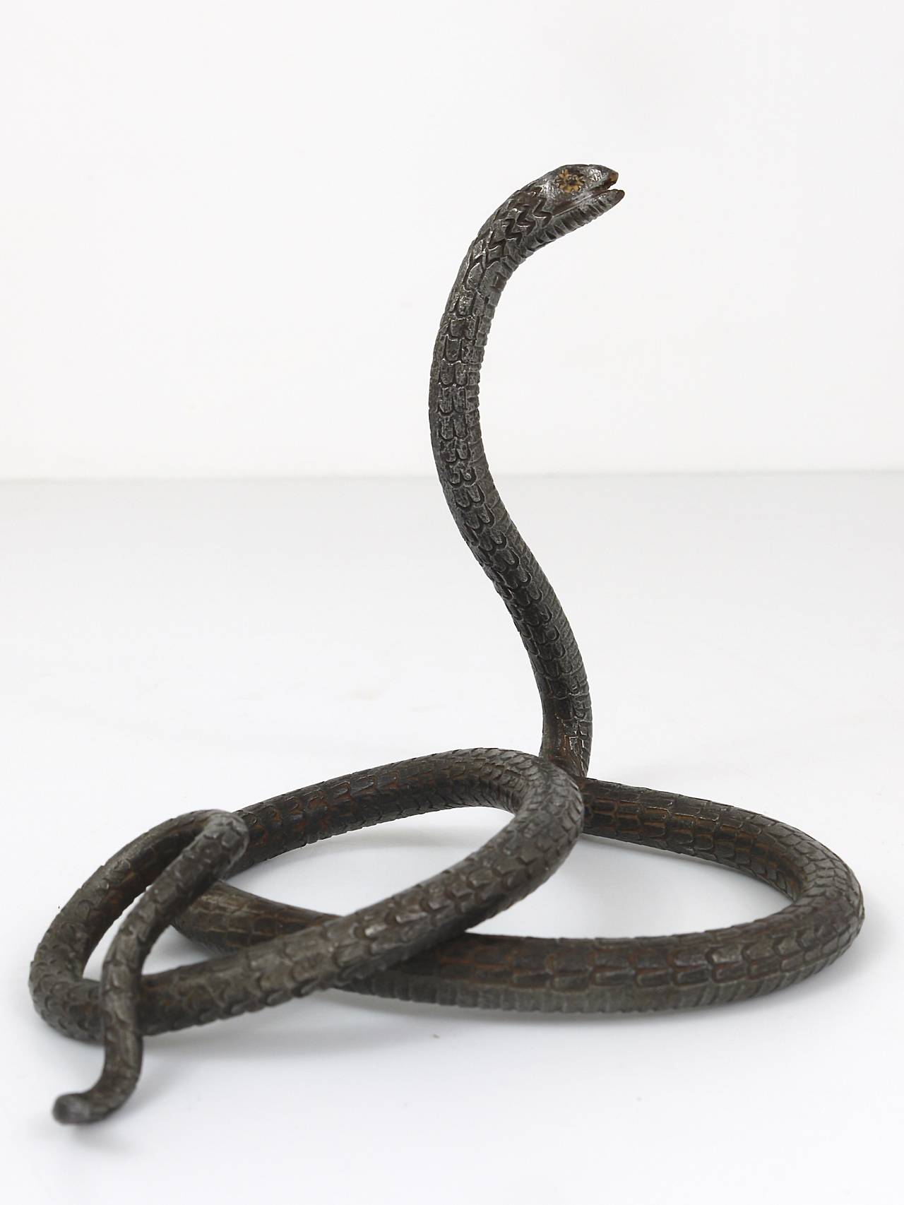 A Hand-Forged Iron Model Of A Snake, Snake Sculpture, Vienna, 1920s ...