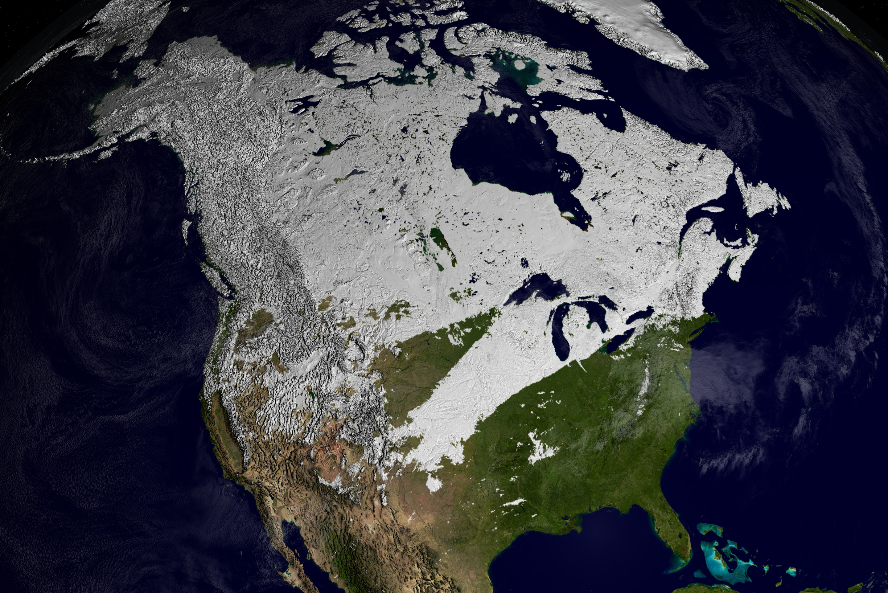 Северная Америка вид из космоса