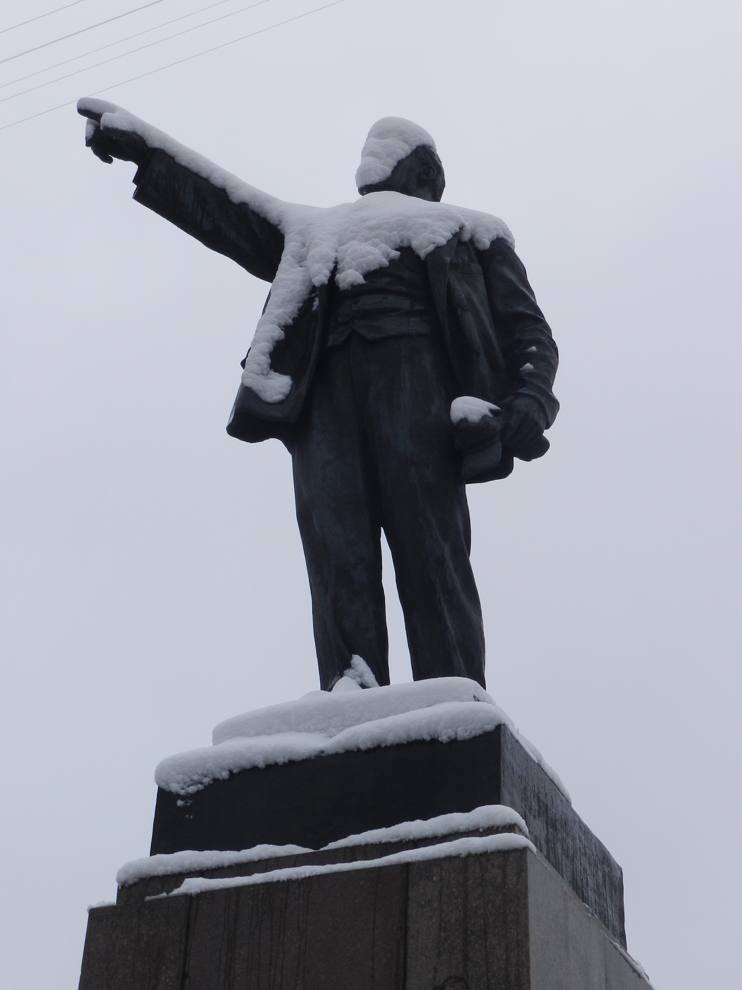 Lenin statues covered with snow | Traveller on a Mission