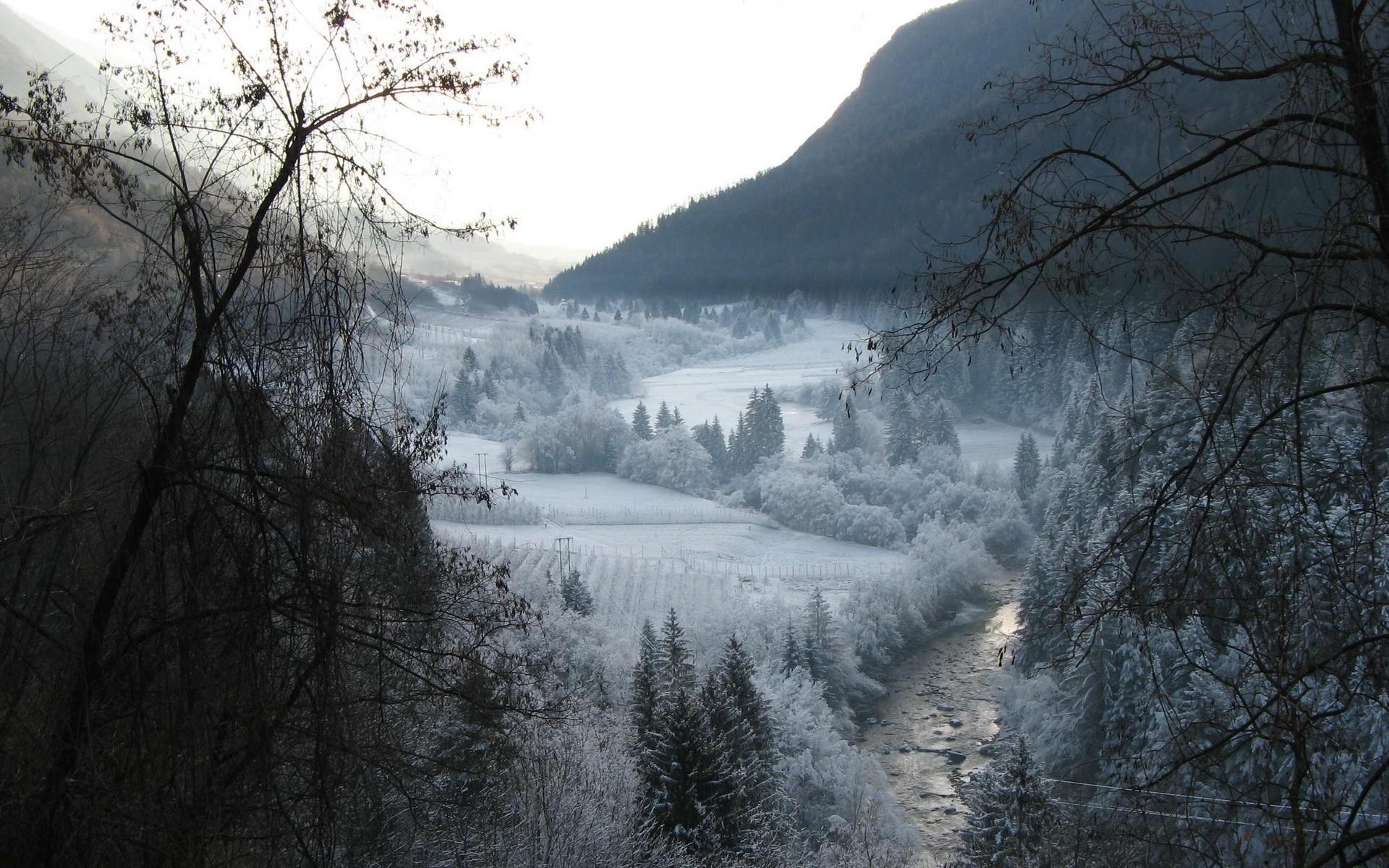 nature, Landscape, Winter, River, Valley, Mountain, Snow, Forest ...