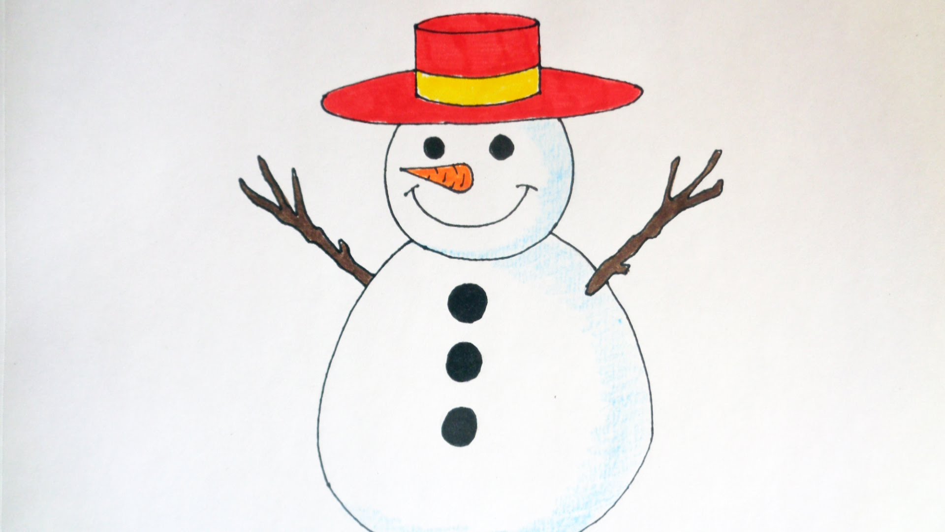 How to draw a Snowman, Christmas stuff, pictures - YouTube