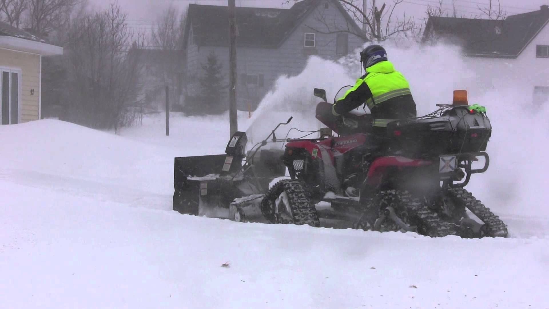Snowblower ATV on Tracks - YouTube