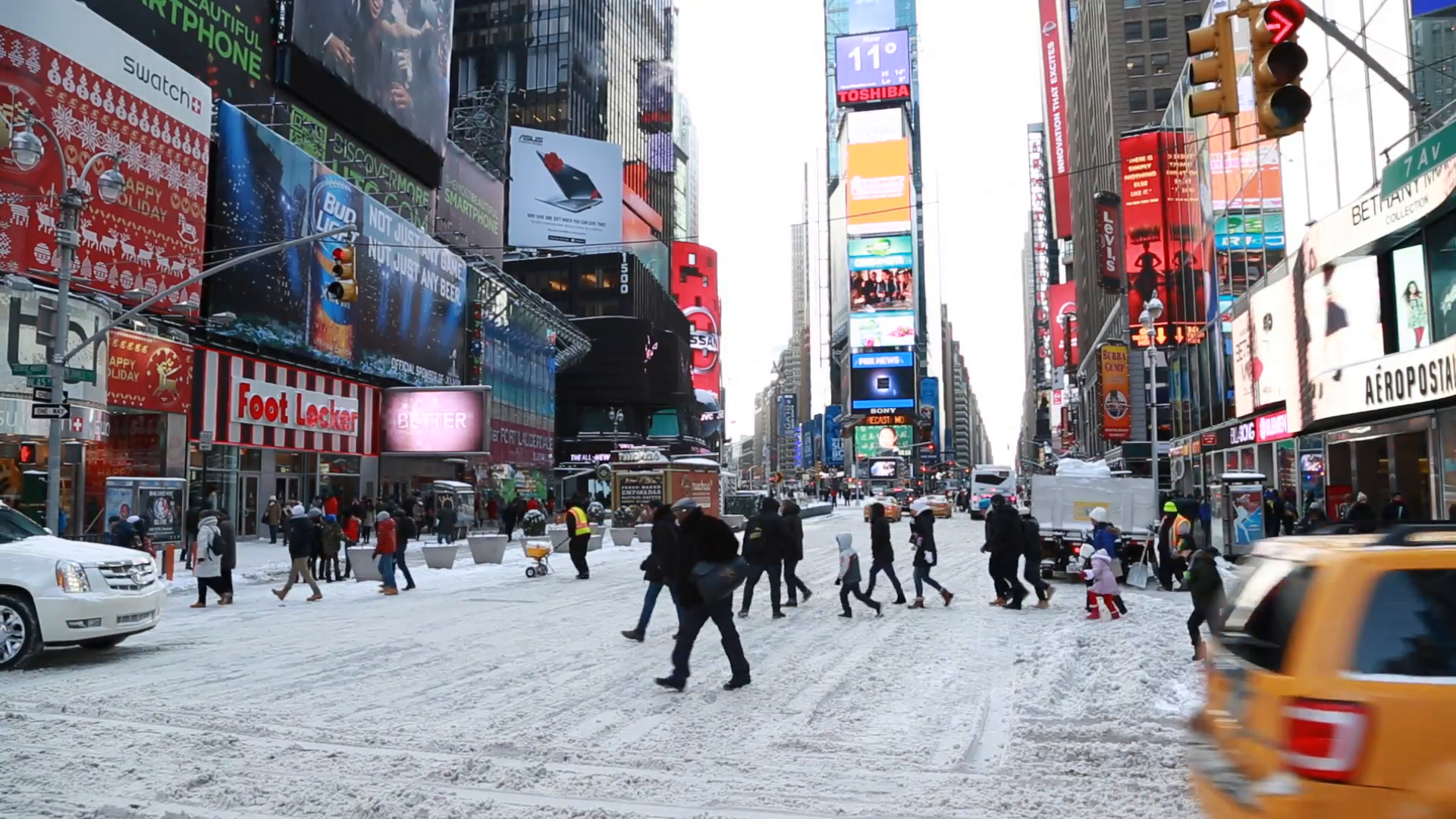 New York City Times Square in snow Stock Video Footage - Videoblocks