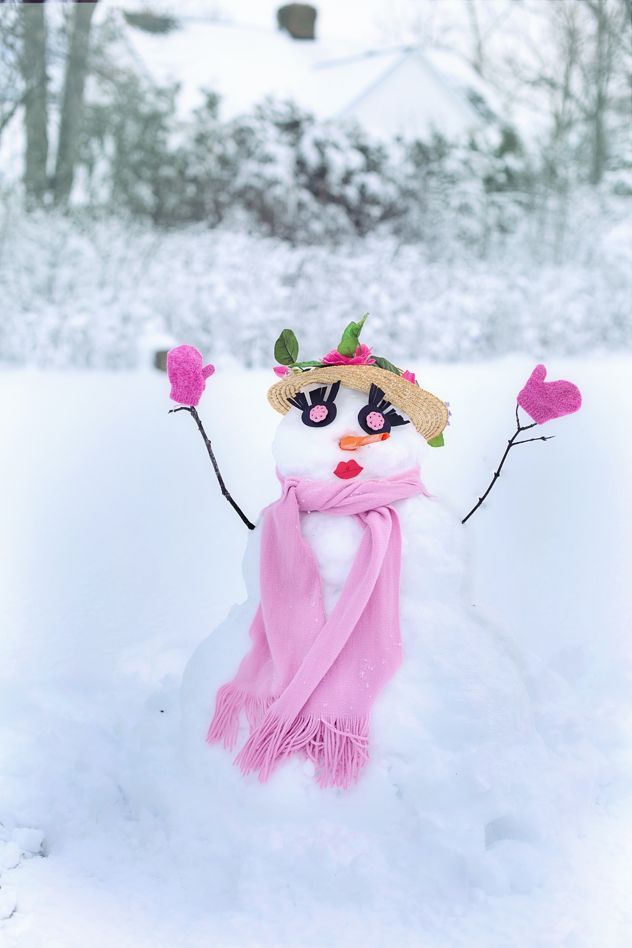 Snow woman in winter photo