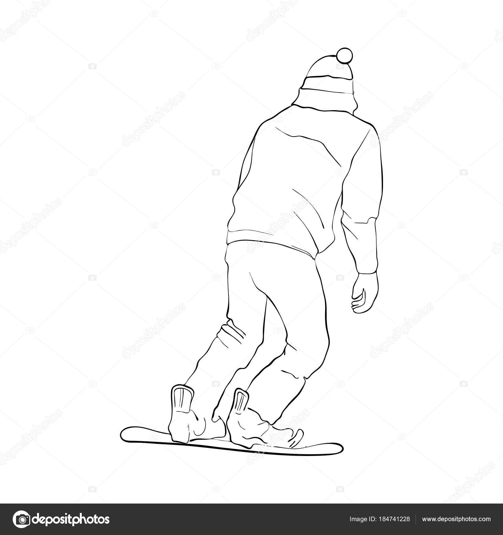 vector drawing snowboarder — Stock Vector © cat_arch_angel #184741228