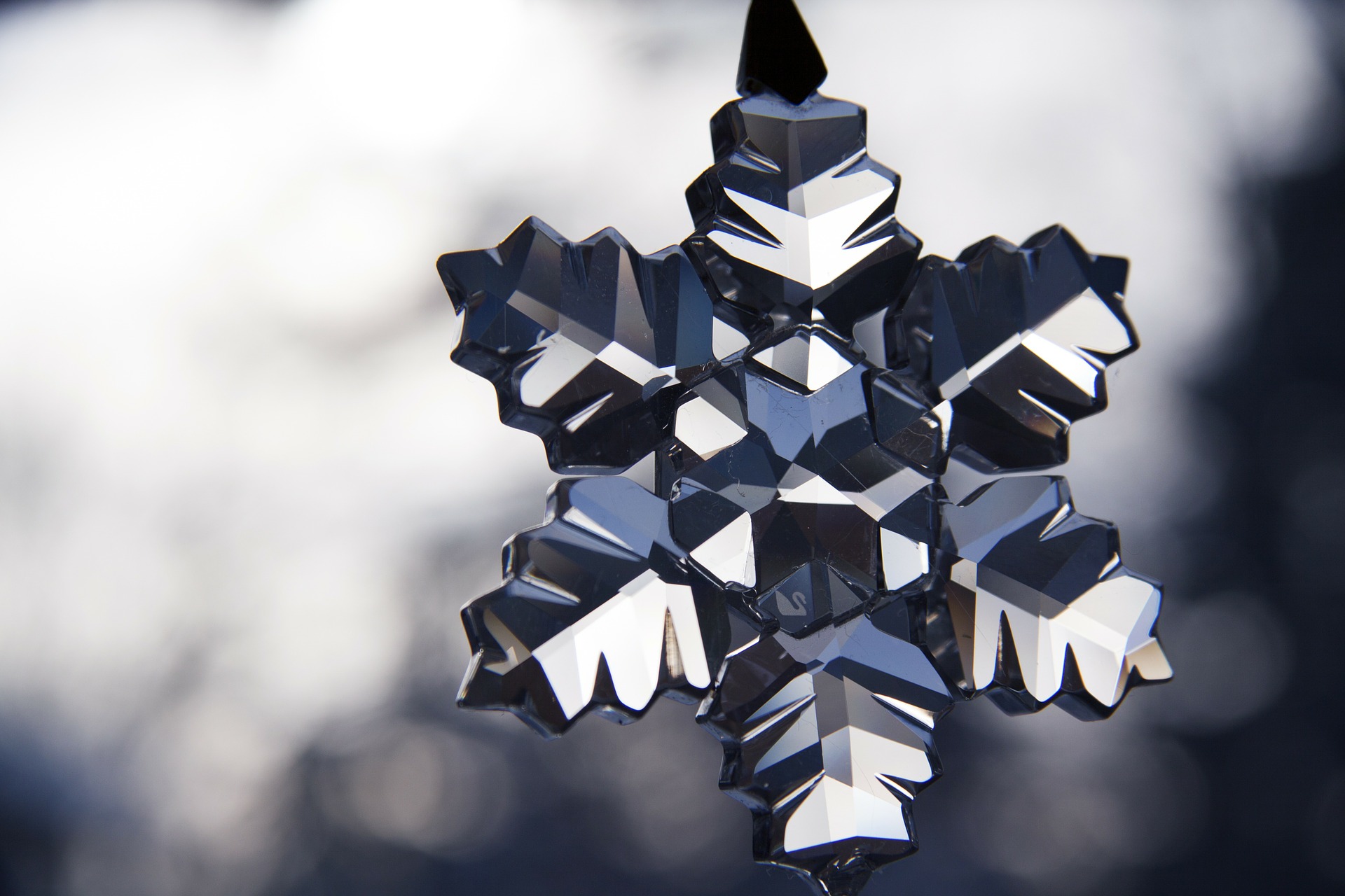 Snowflake glass ornament photo