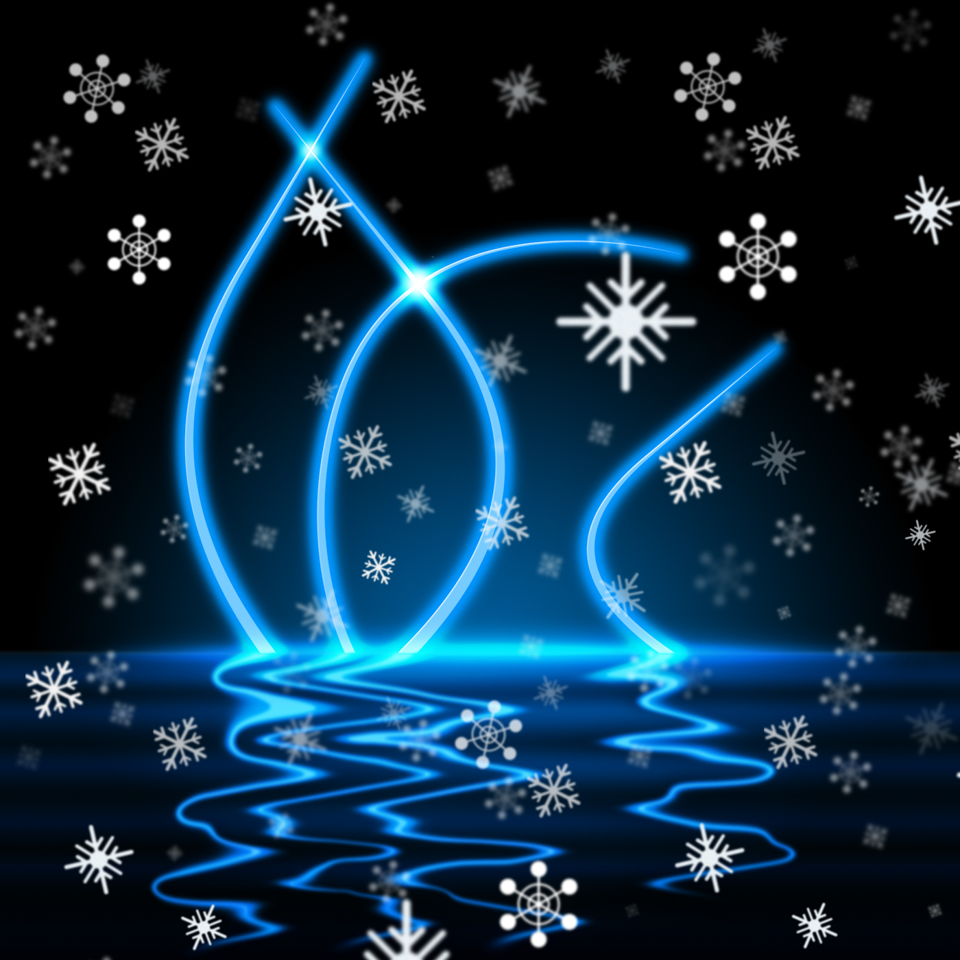 Snowflake lake represents merry christmas and blazing photo