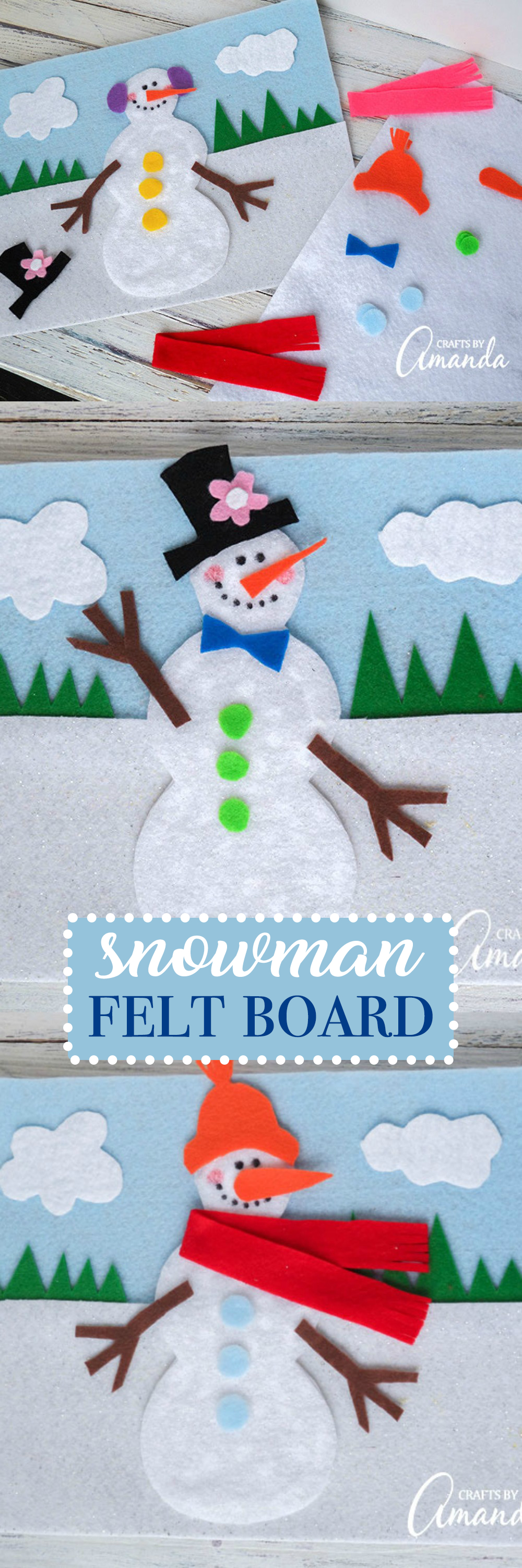 Snowman Crafts: How to make a Snowman Felt Board