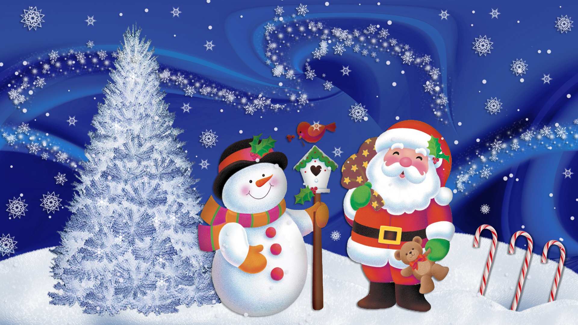 Funny Santa Claus and snowman on Christmas wallpapers and images ...