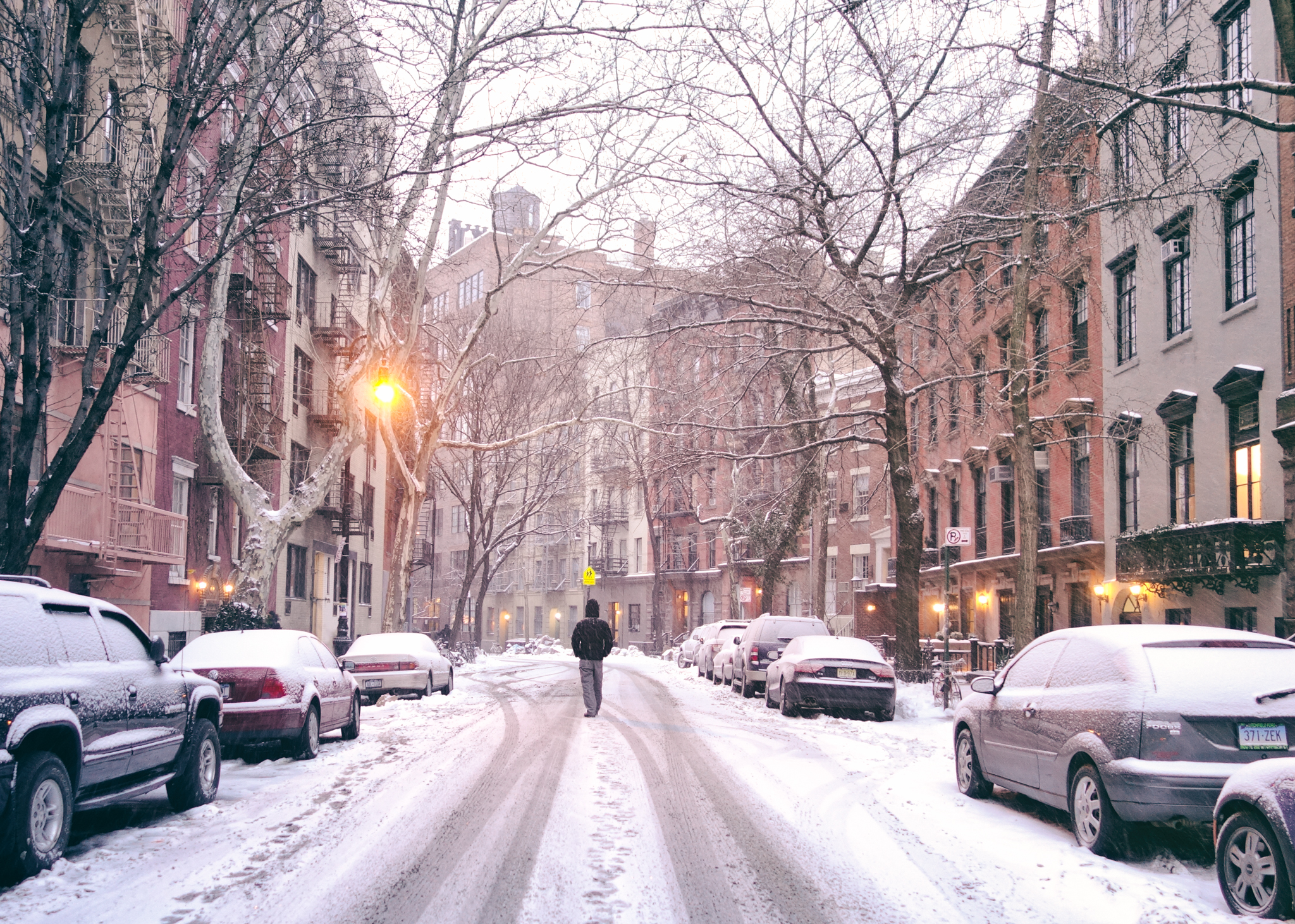 New York City - Snowy Evening on Morton Street - West Village There ...