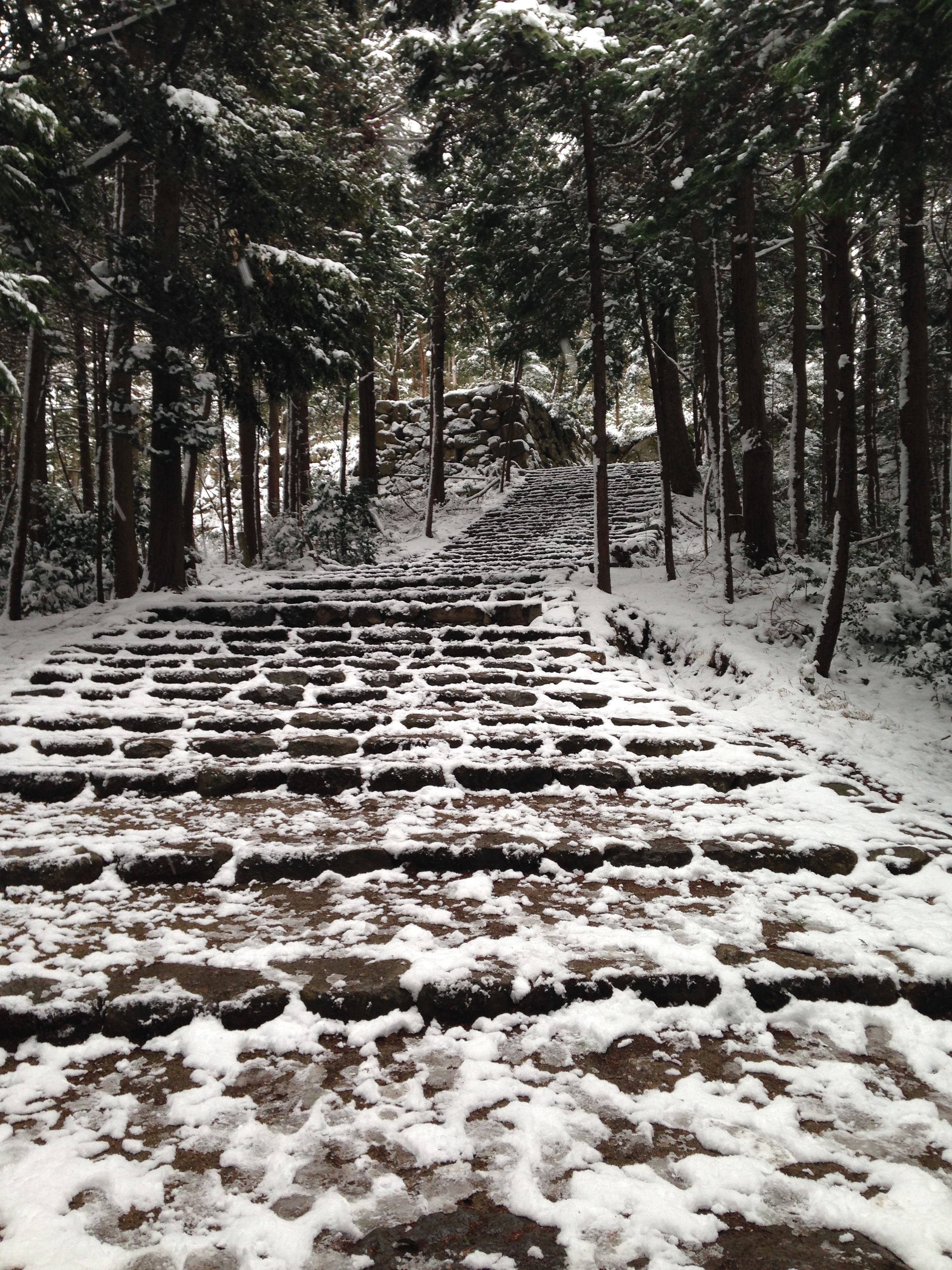 File:Stairs of site of Azuchi Castle in a snowy day.jpg - Wikimedia ...