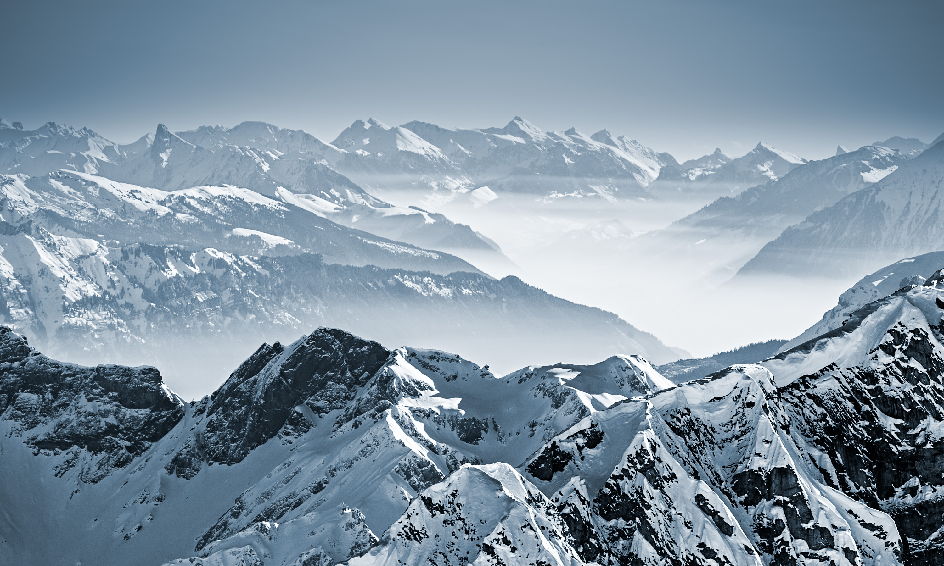 Snowy swiss alps photo