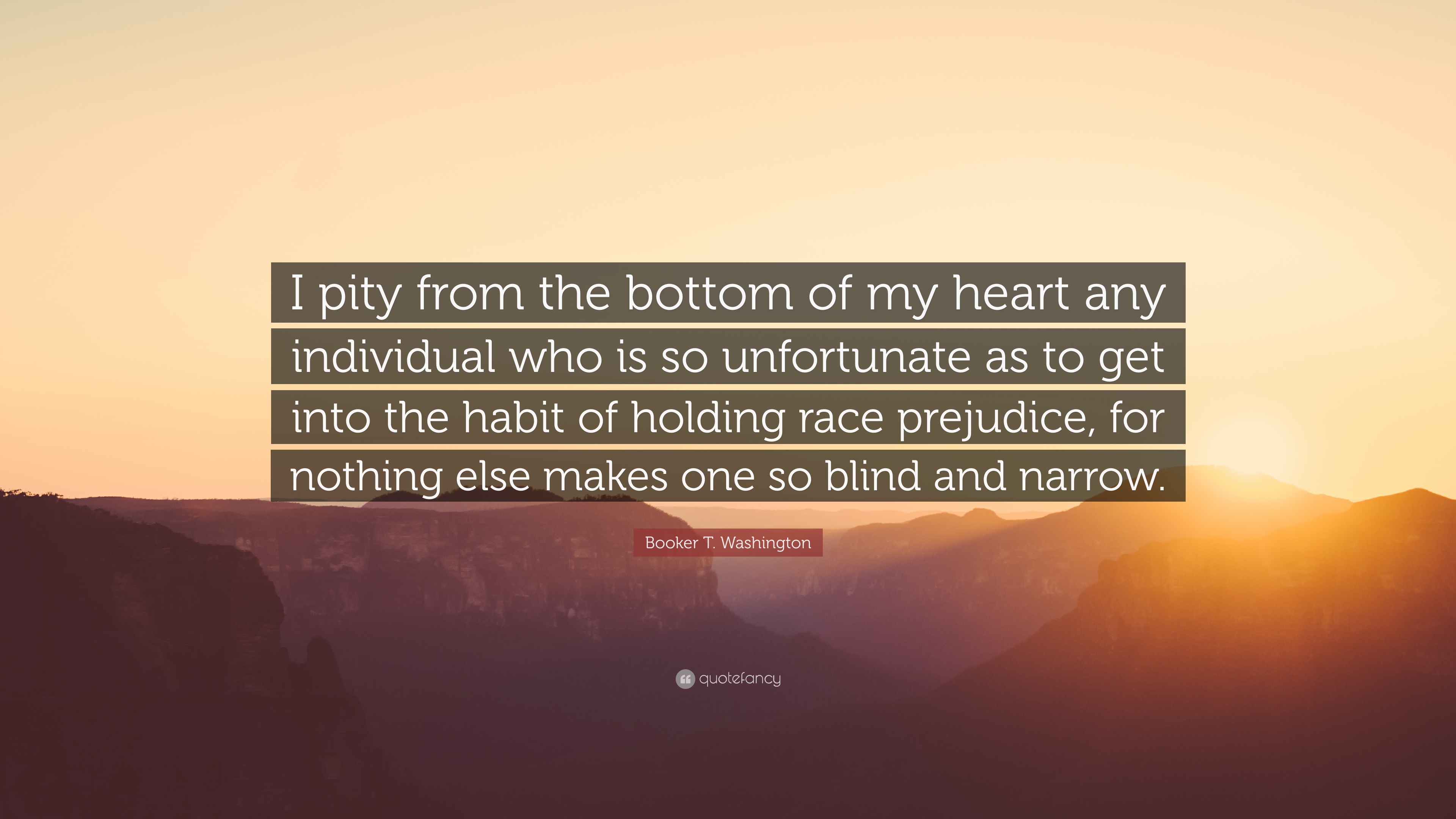 Booker T. Washington Quote: “I pity from the bottom of my heart any ...