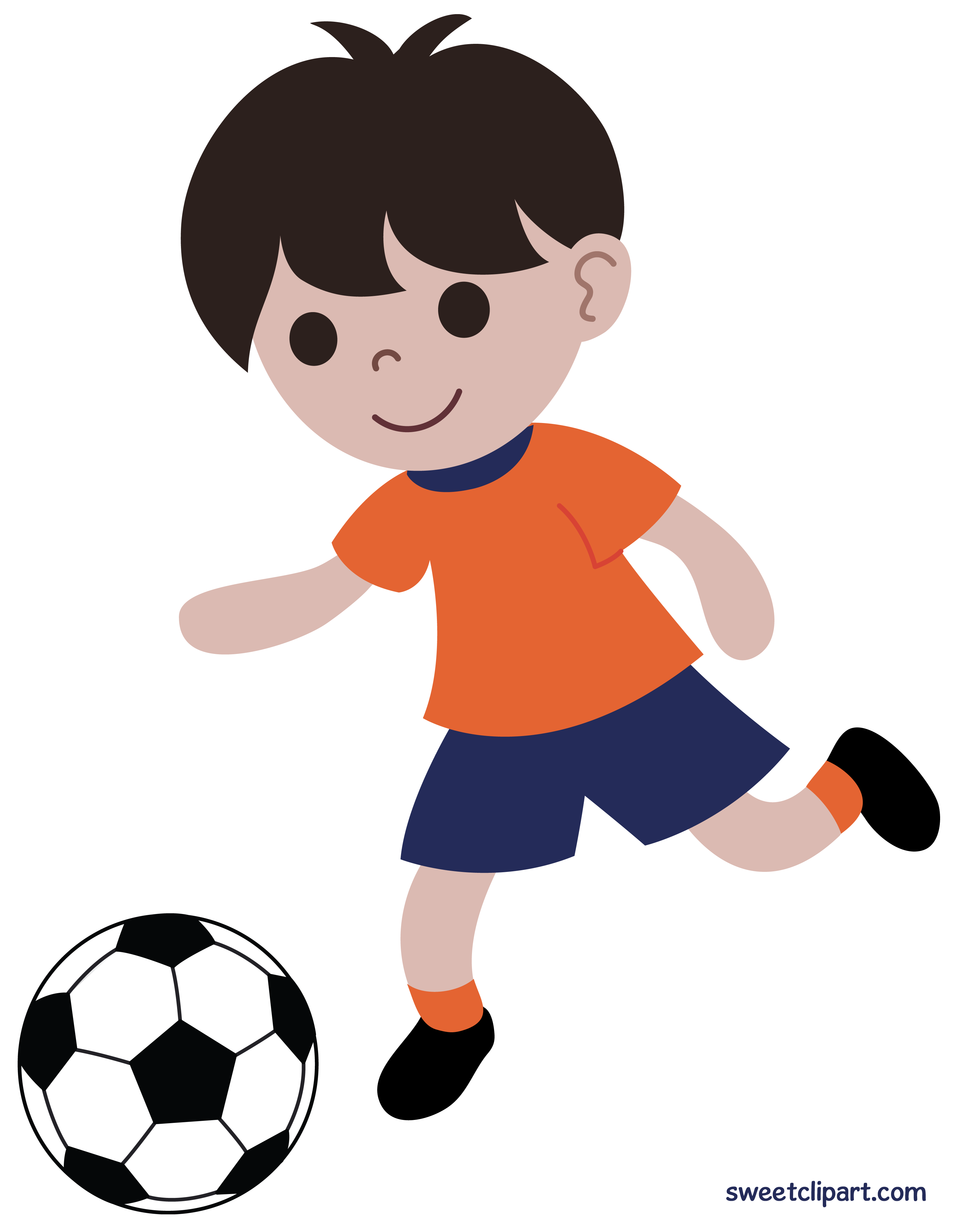 Boy Playing Soccer Clip Art - Free Clip Art