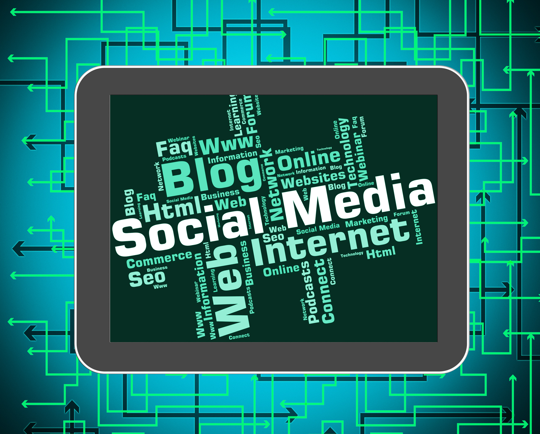 Social media represents news feed and blogs photo