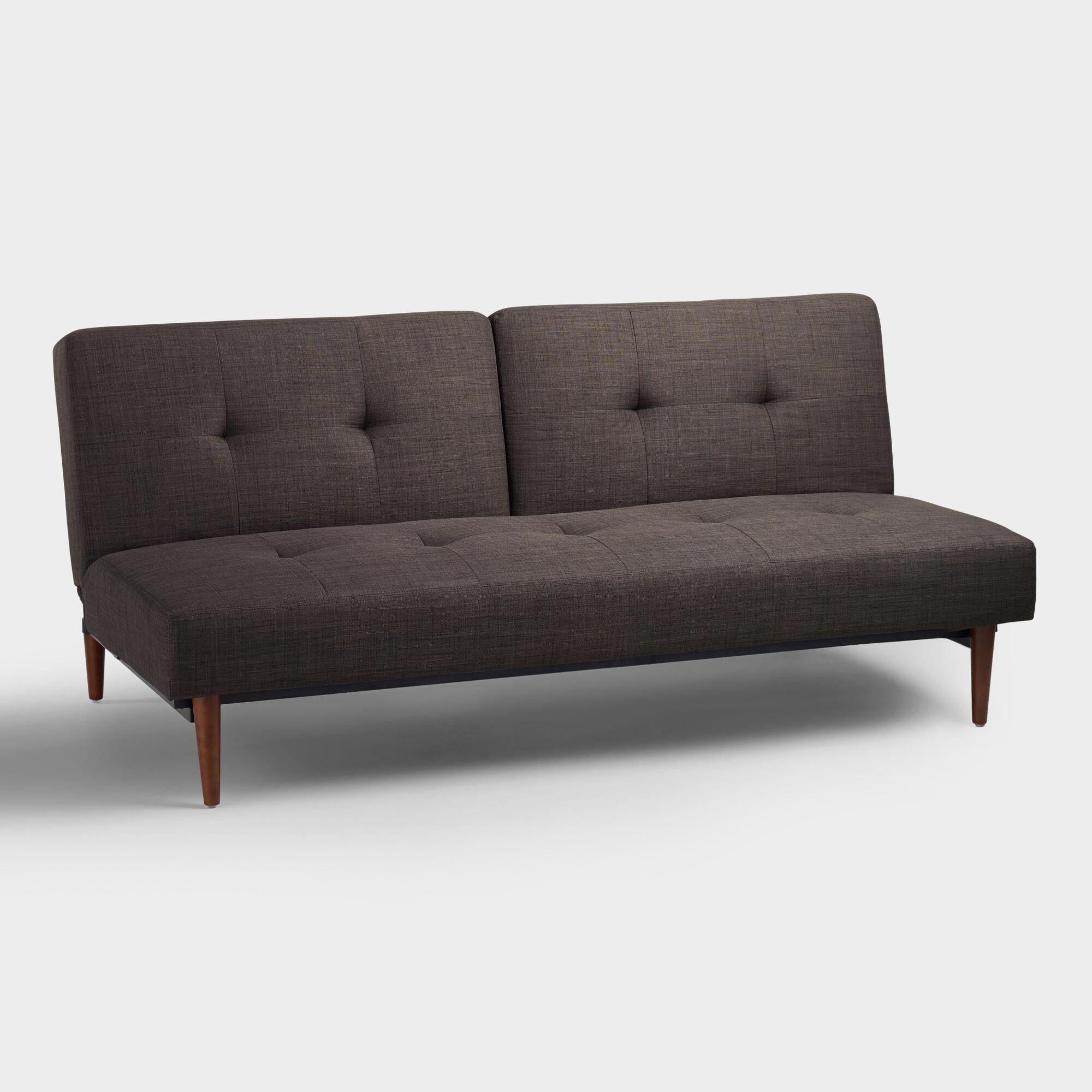 Charcoal Gray Woven Brock Convertible Sofa | World Market