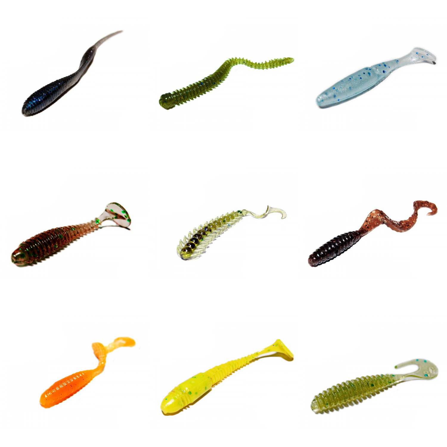 Fishing Worm Bait Molds Soft Plastic Lures Baits Tackle Lure Making ...