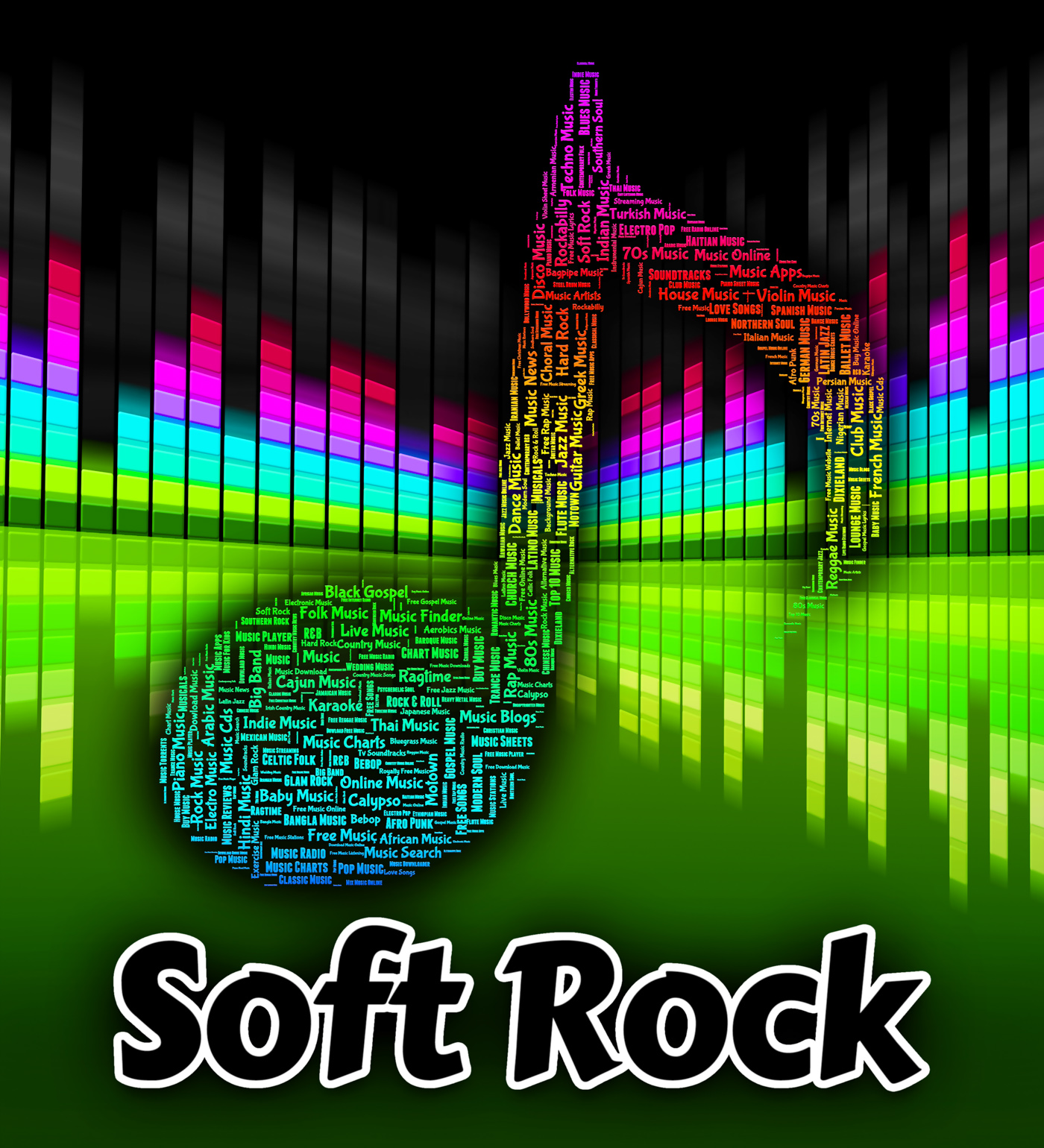 Soft rock means vocal harmonies and acoustic photo