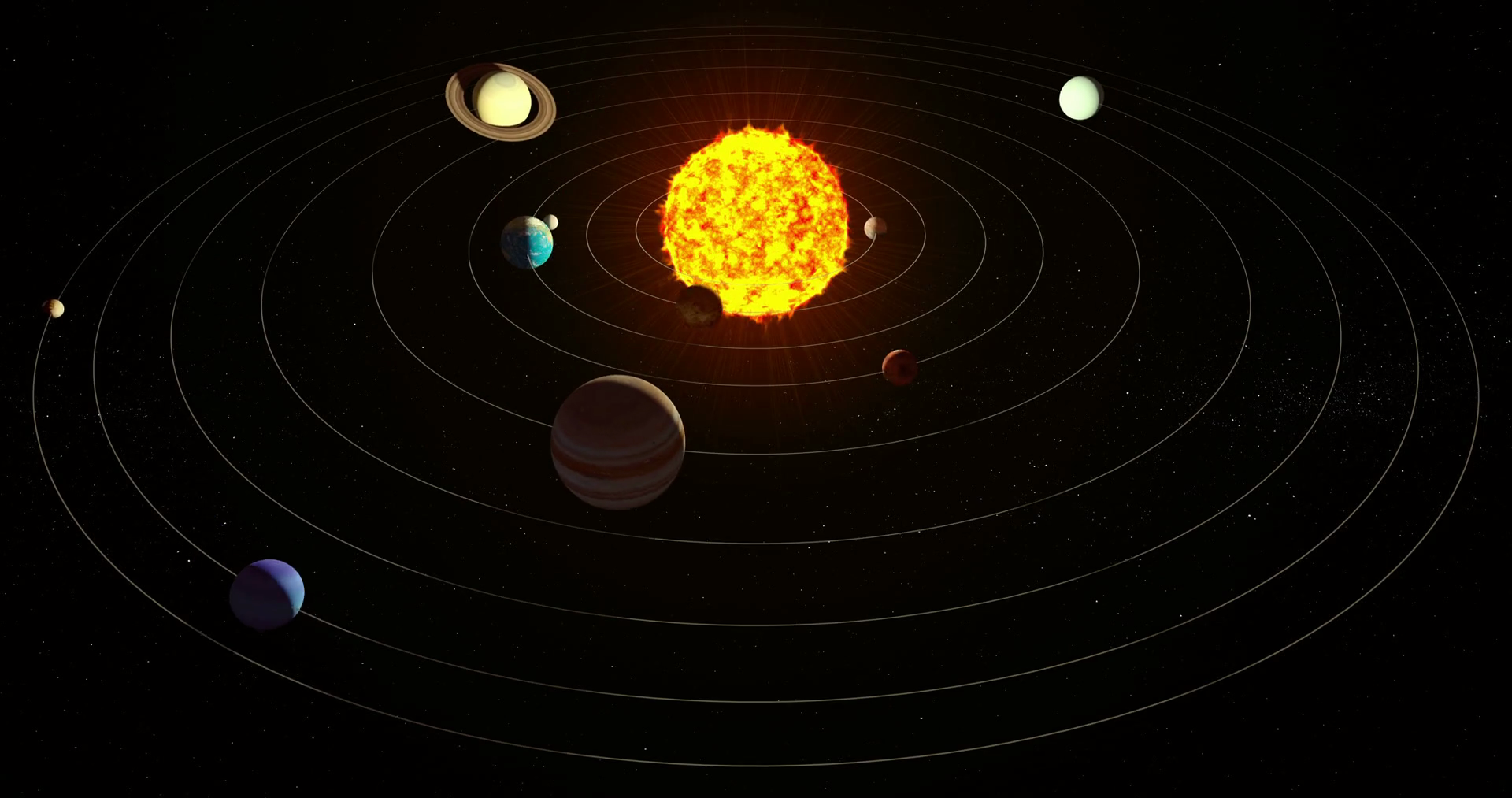 Solar system 3d animation, 4K, alpha channel Motion Background ...