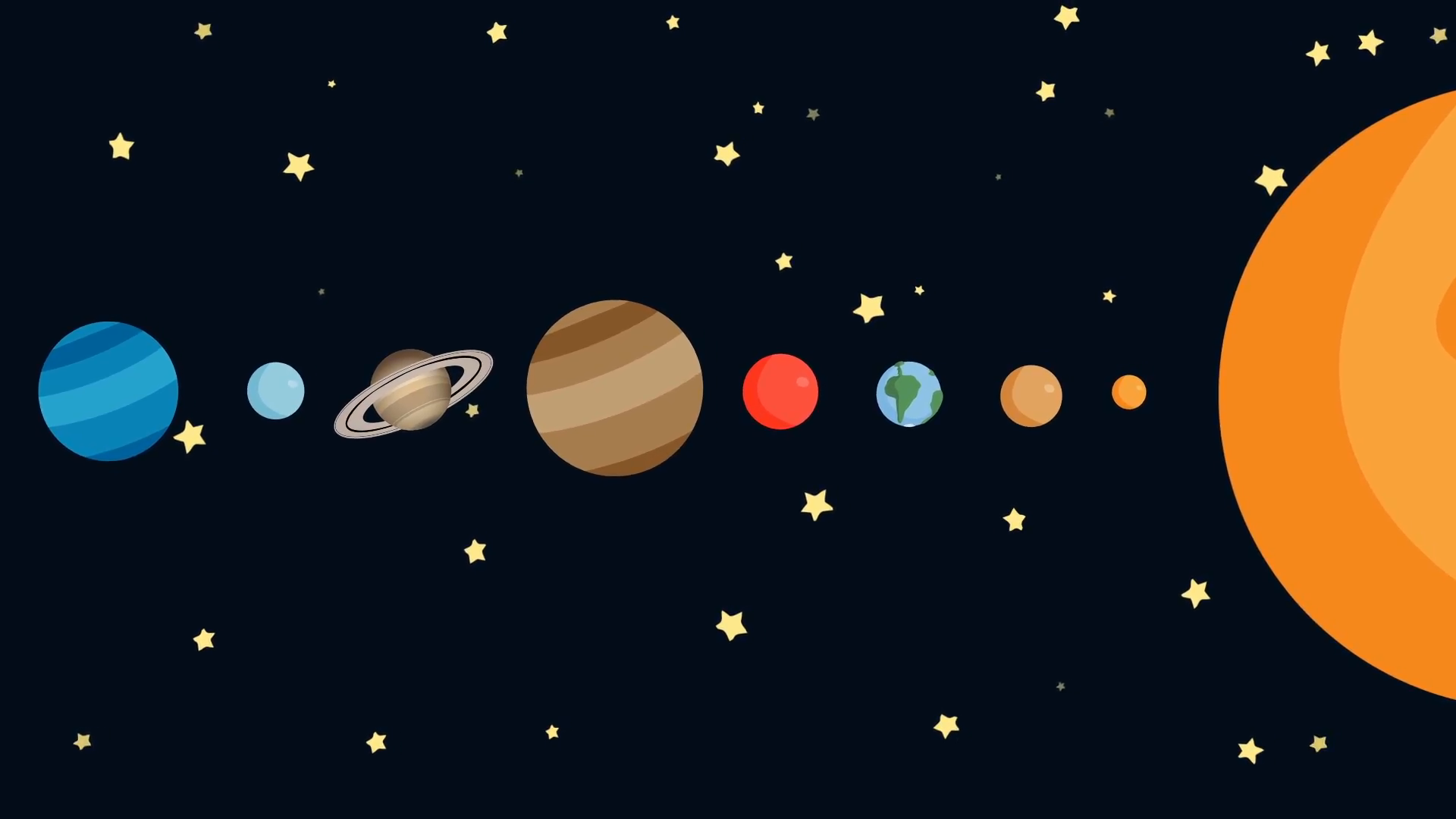Cartoon Solar System By Order Motion Background - Videoblocks