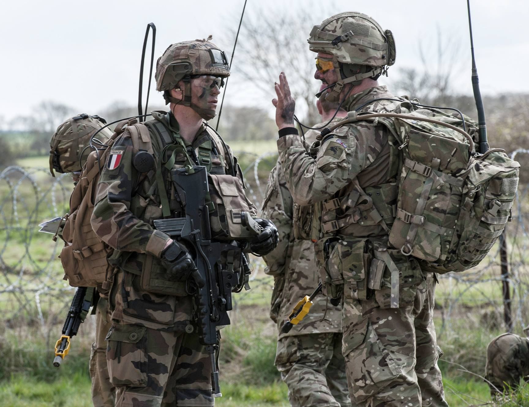 French and British soldiers during joint exercise Griffin Strike ...