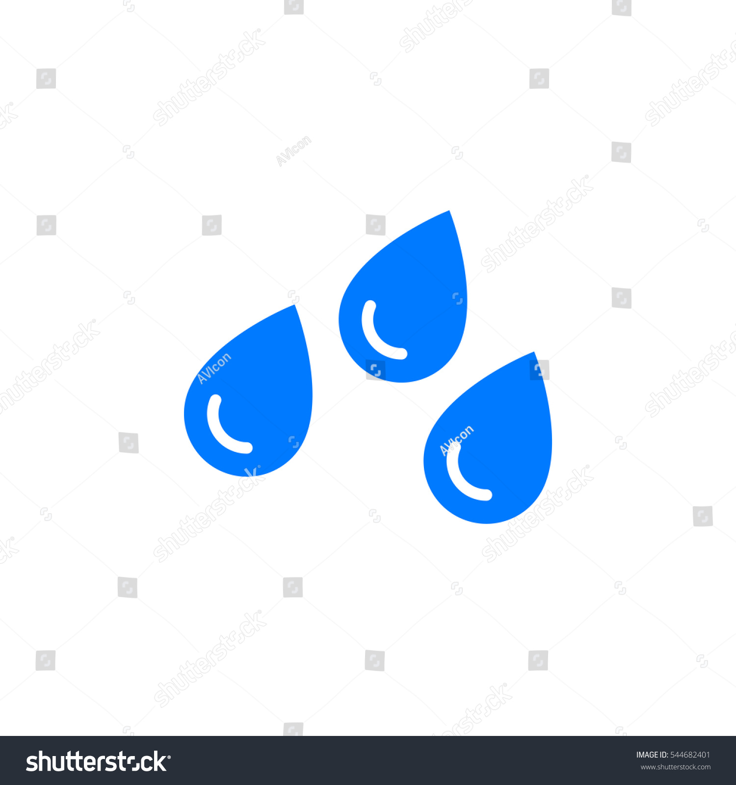 Water Drops Icon Vector Filled Flat Stock Vector 544682401 ...