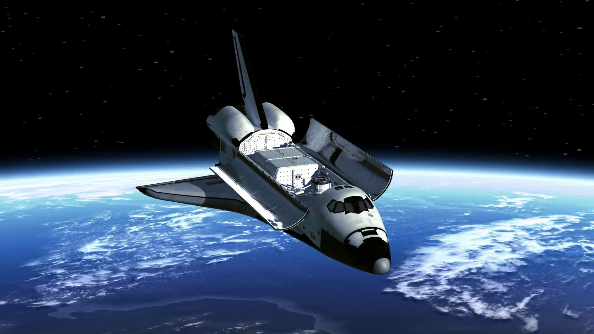 Space Shuttle Payload Bay Doors Opens Motion Background - Videoblocks