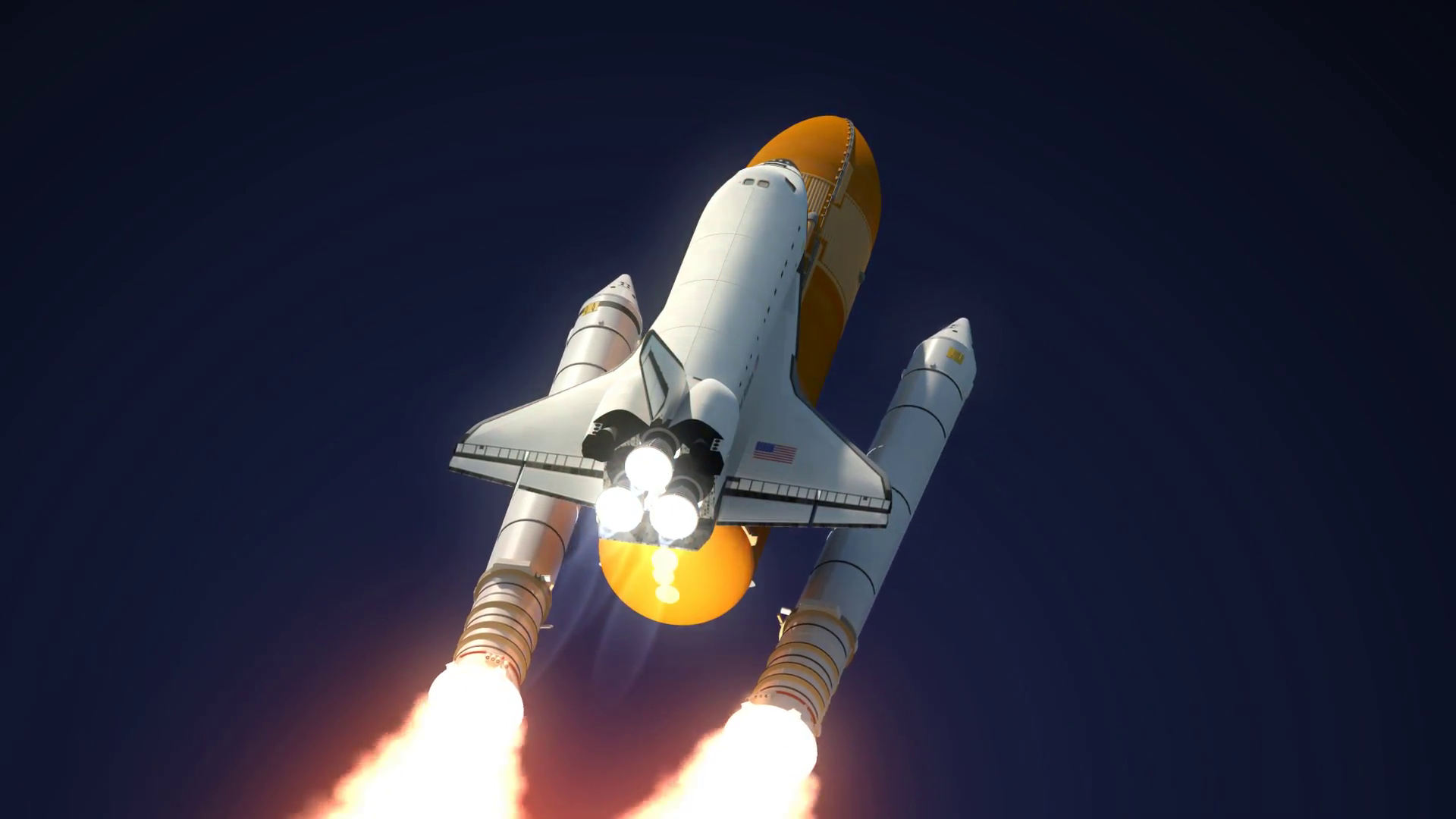 Space Shuttle Solid Rocket Boosters Separation. 3D Animation. Motion ...