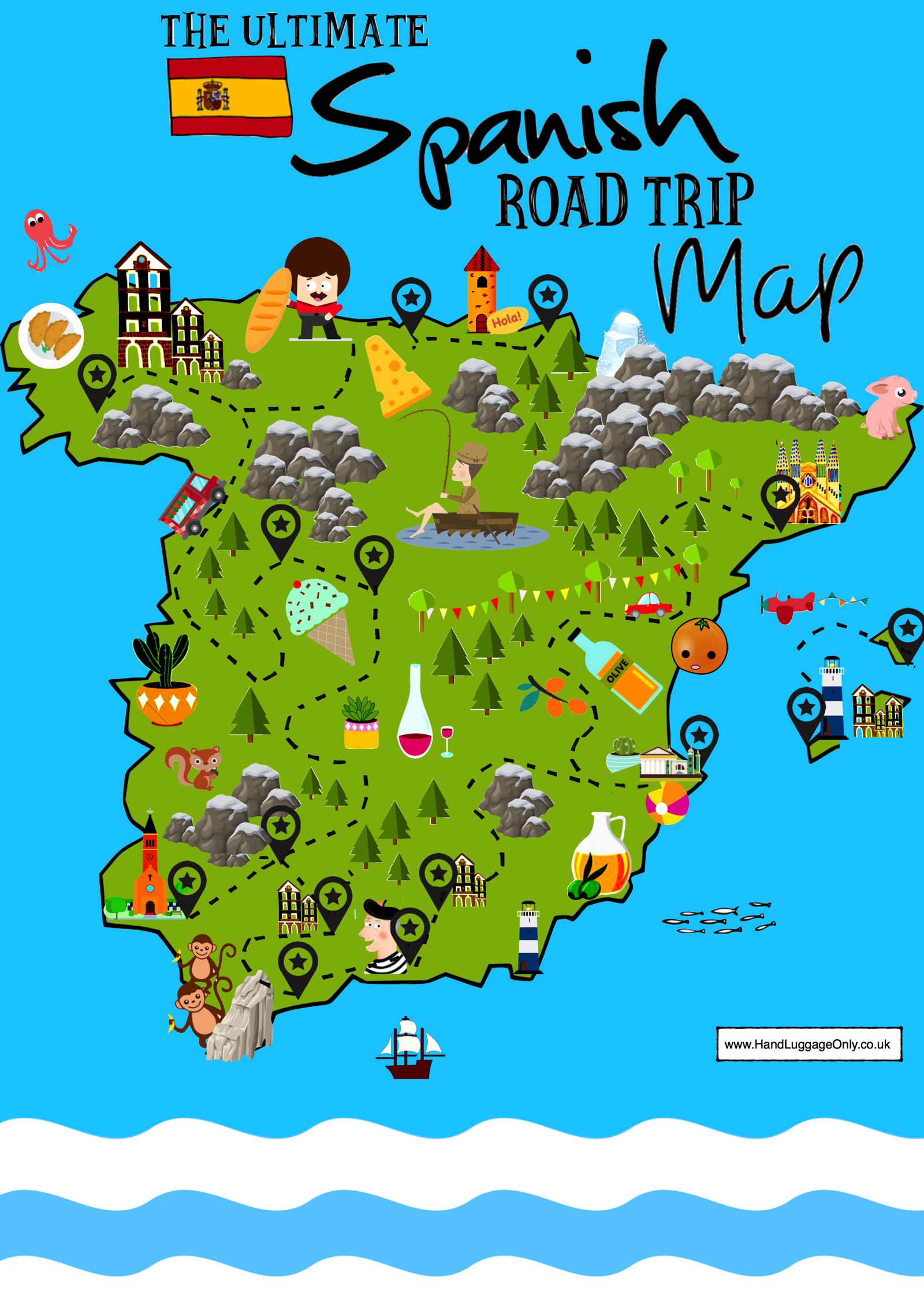 15 Beautiful Places To See In Spain - Interactive Map - Hand Luggage ...