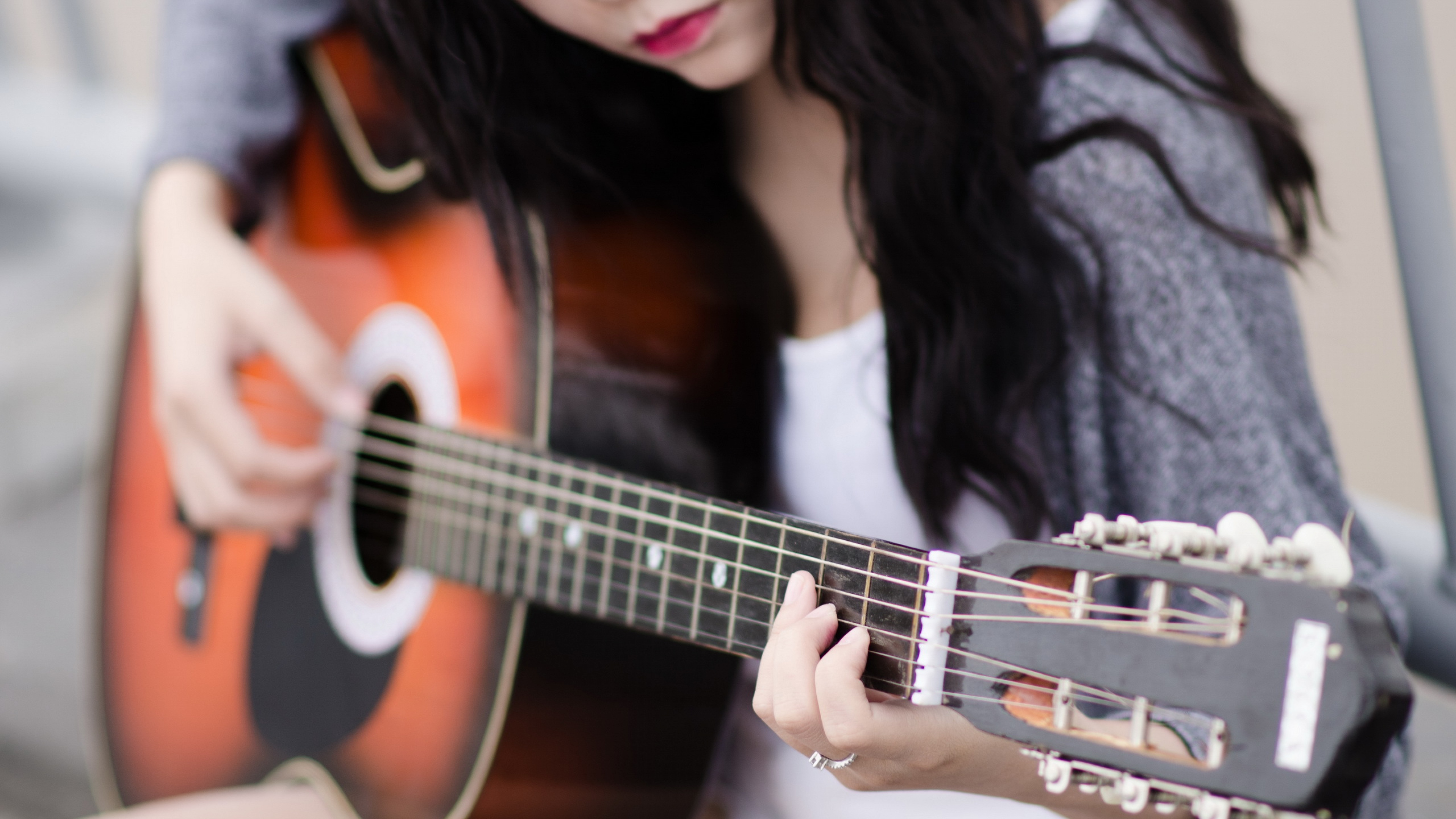 Girl Playing Guitar, HD Music, 4k Wallpapers, Images, Backgrounds ...
