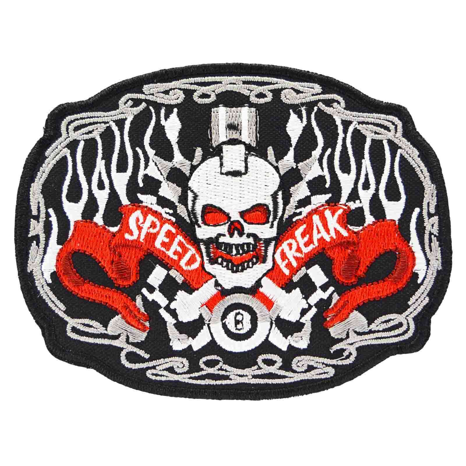 Speed Freak Skull Iron On Patch Rockabilly Punk Retro Kustom Tattoo ...