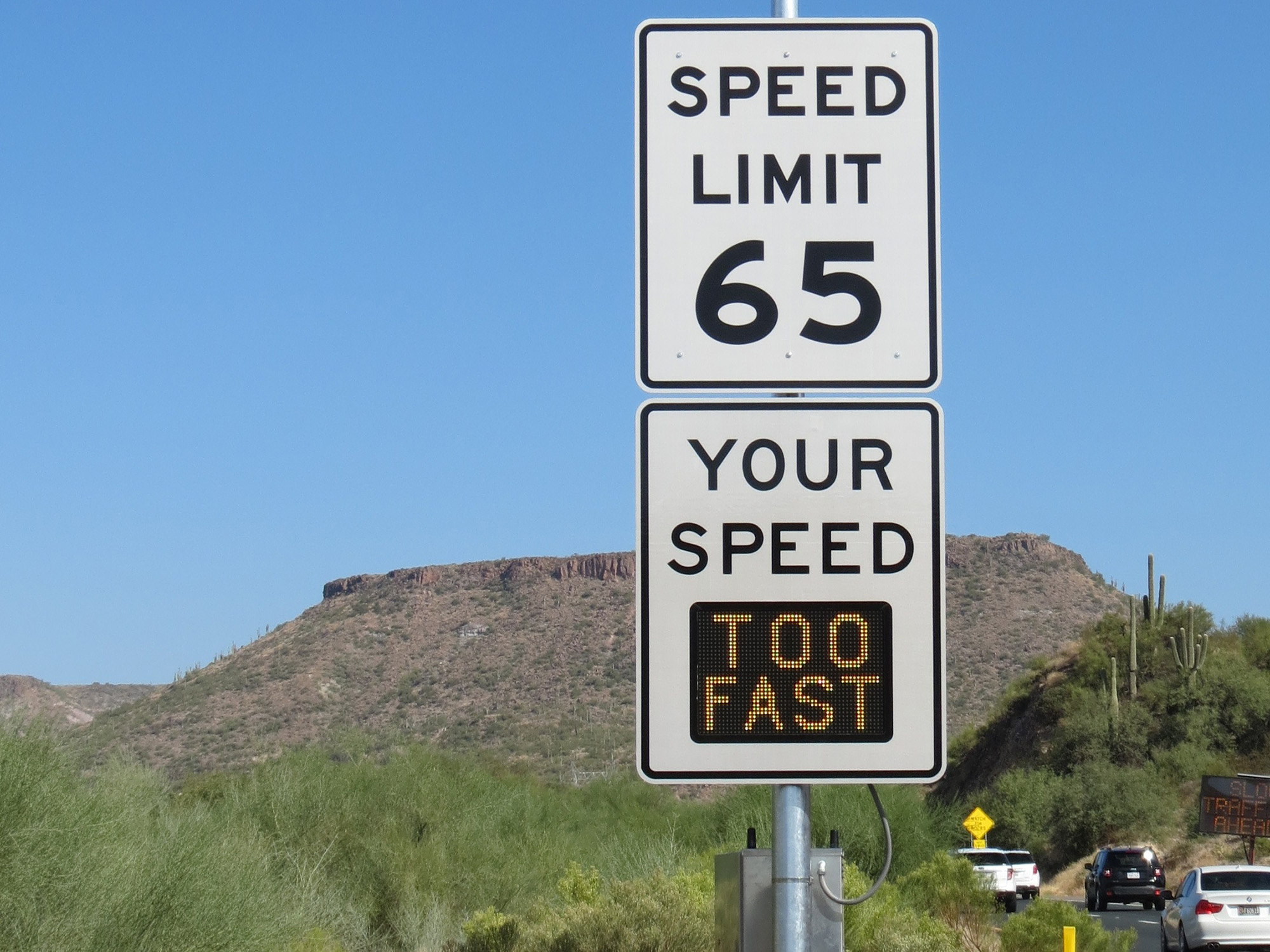 New Arizona I-17 speed-limit signs alert speeding drivers