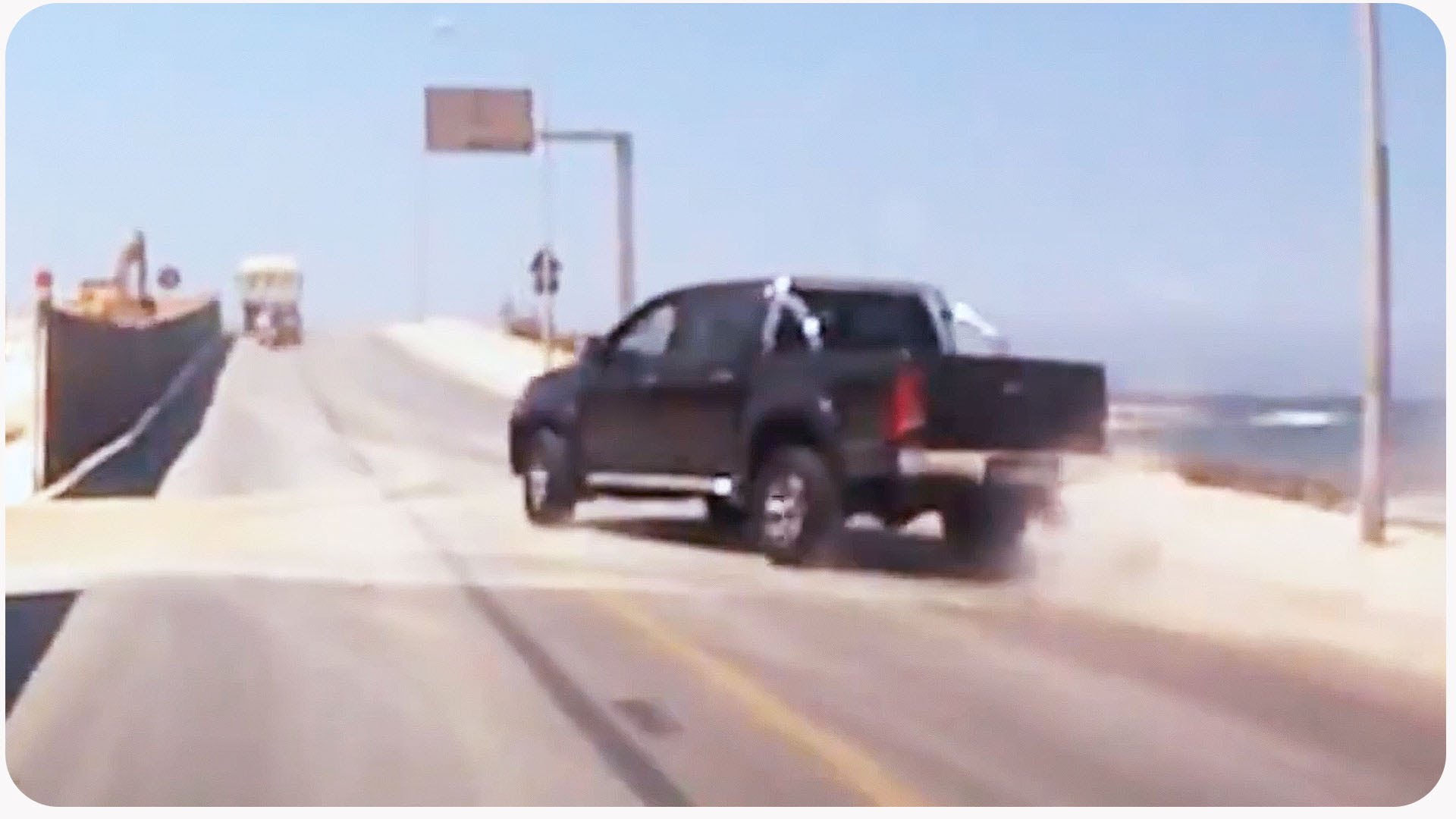 Speeding Truck CRASHES Through Barrier - YouTube