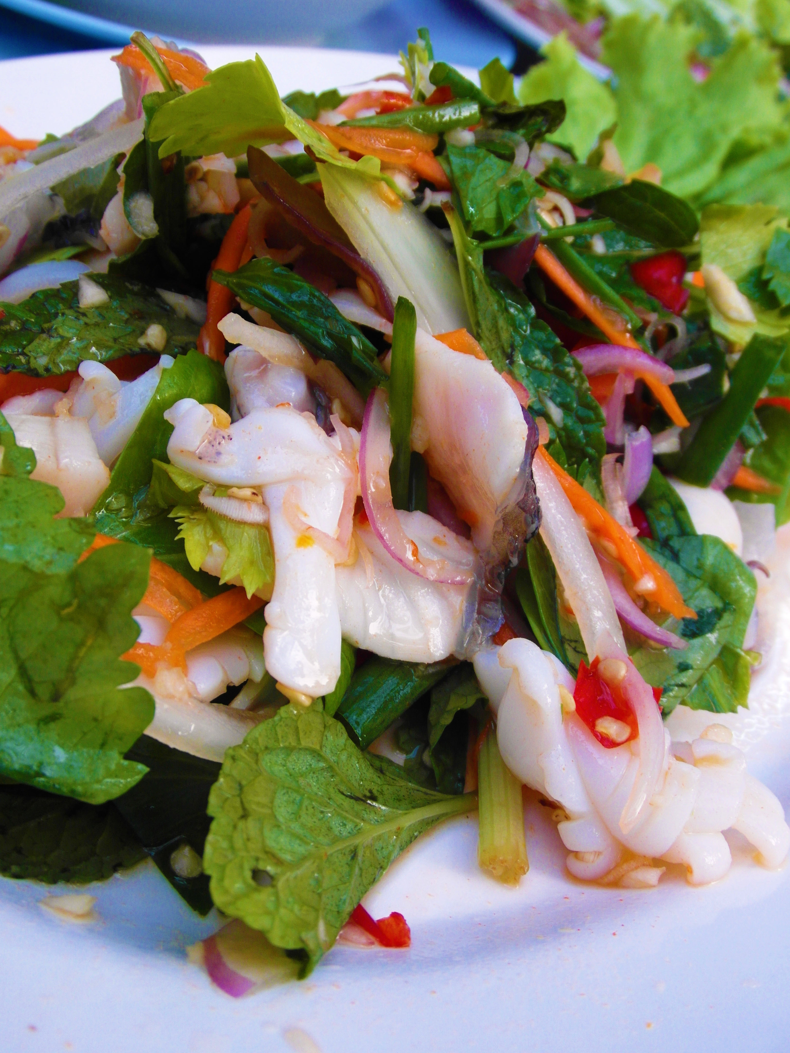 Spicy seafood salad photo