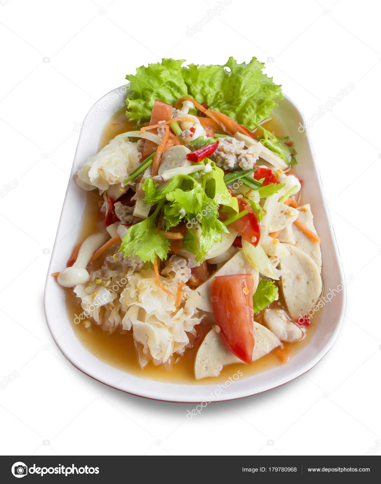 Thai Spicy Seafood Salad — Stock Photo © thawornnulove #179780968
