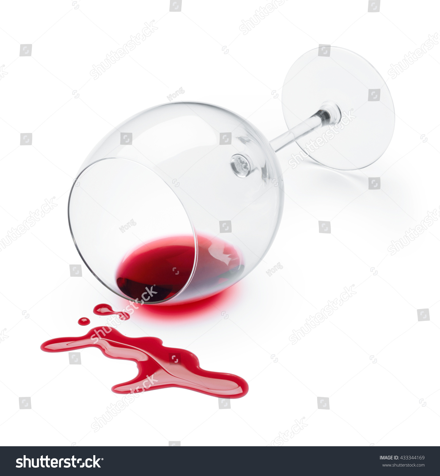 Wine Glass Spilled Red Wine Stock Photo (Royalty Free) 433344169 ...