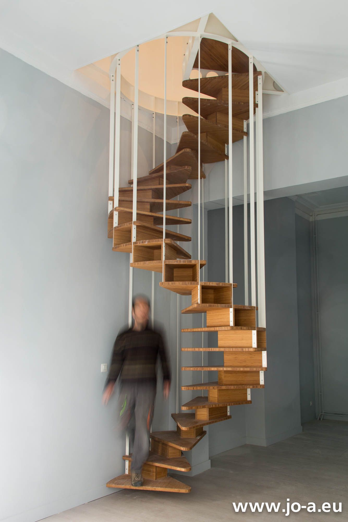 Olmo Spiral staircase at the end of the installation. Design by Jo-a ...