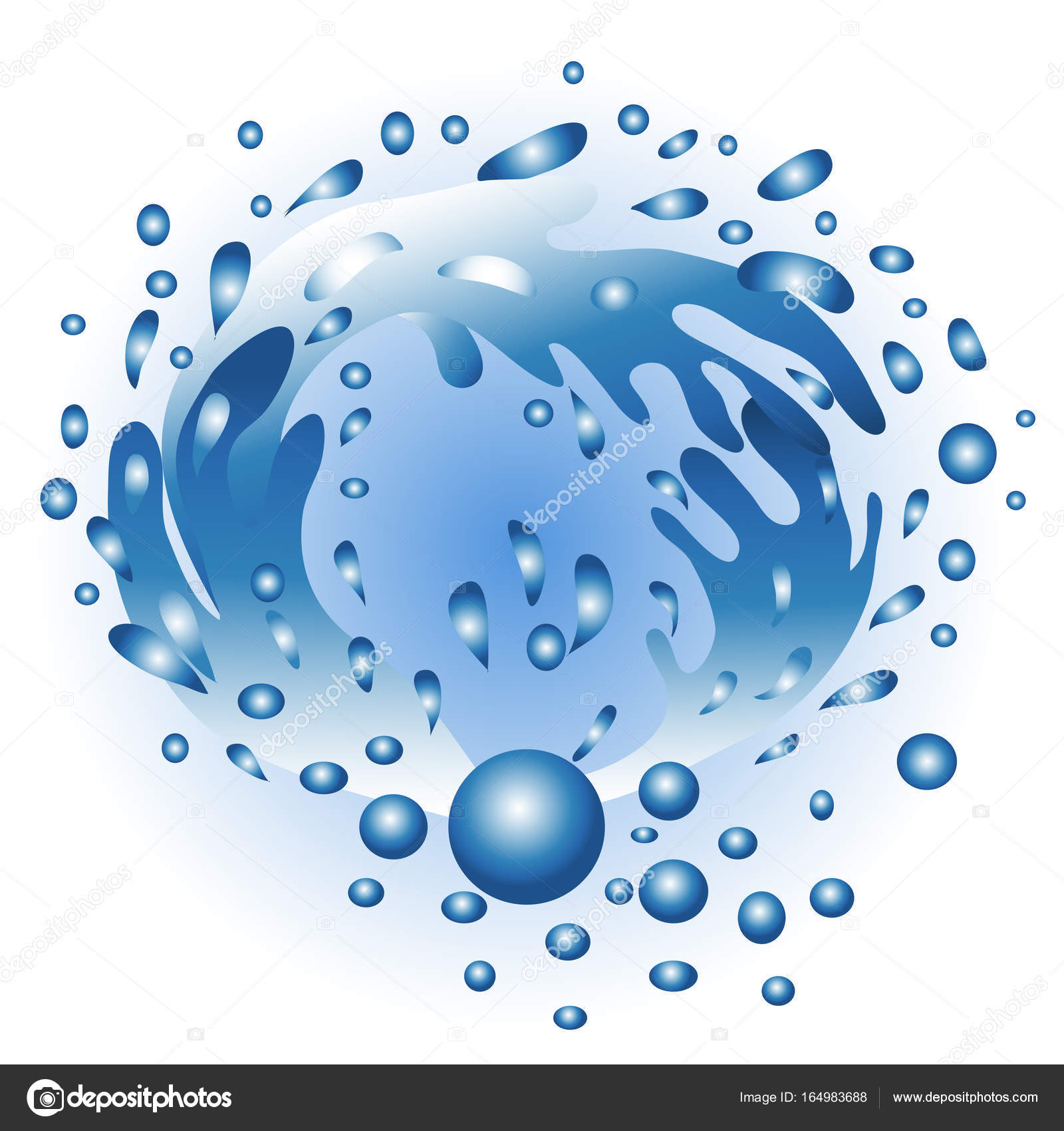Splash of water. Drops flying in the air, water splashes — Stock ...
